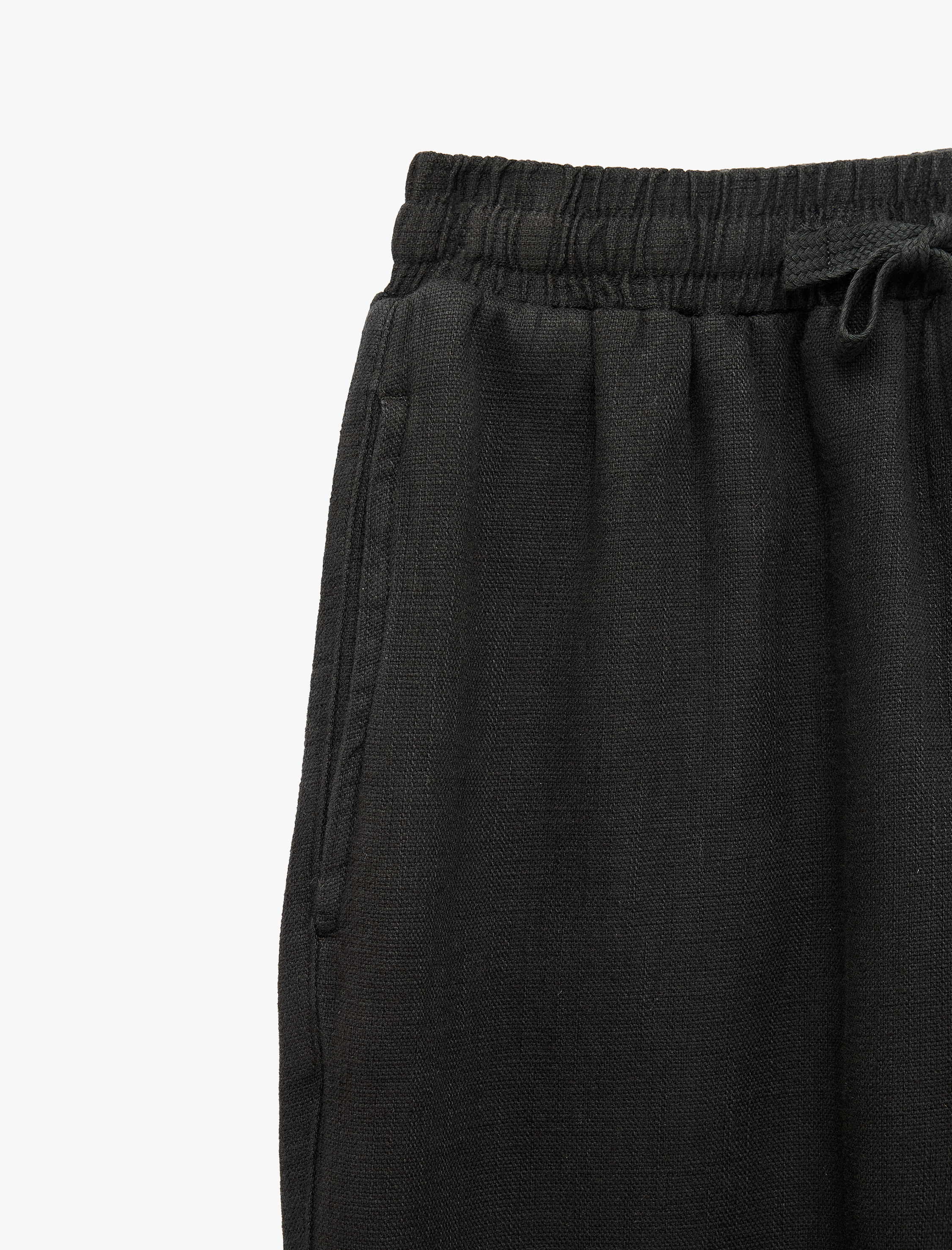   Pamuklu Cepli Beli Bağcıklı Pantolon