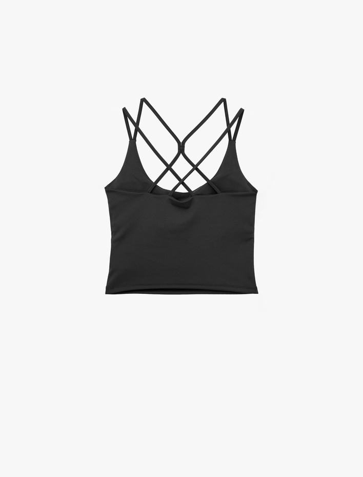  Slim Fit  Çapraz İp Askılı Sırt Detaylı Spor Atlet