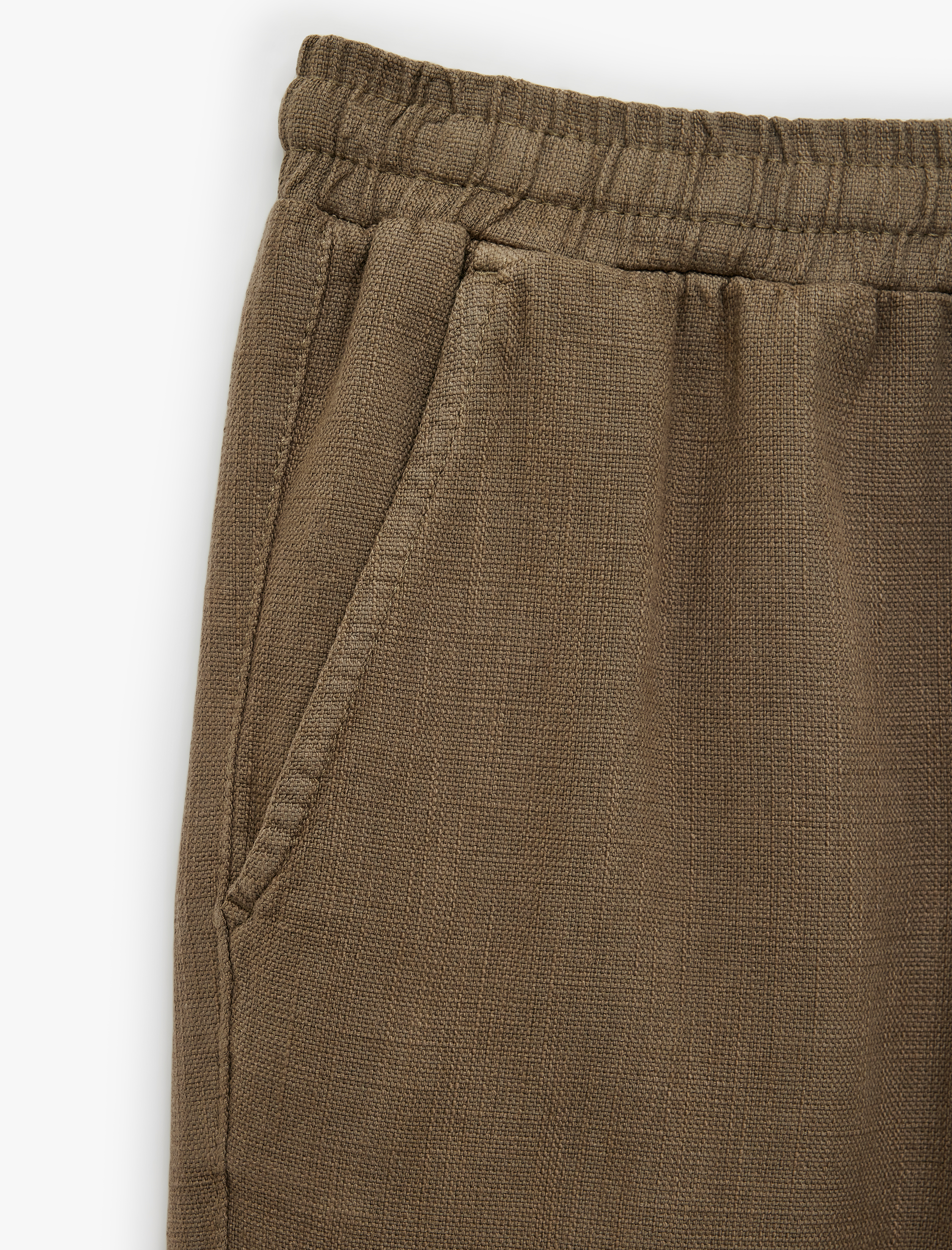   Regular Fit Pamuklu Cepli Beli Bağcıklı Lastikli Pantolon