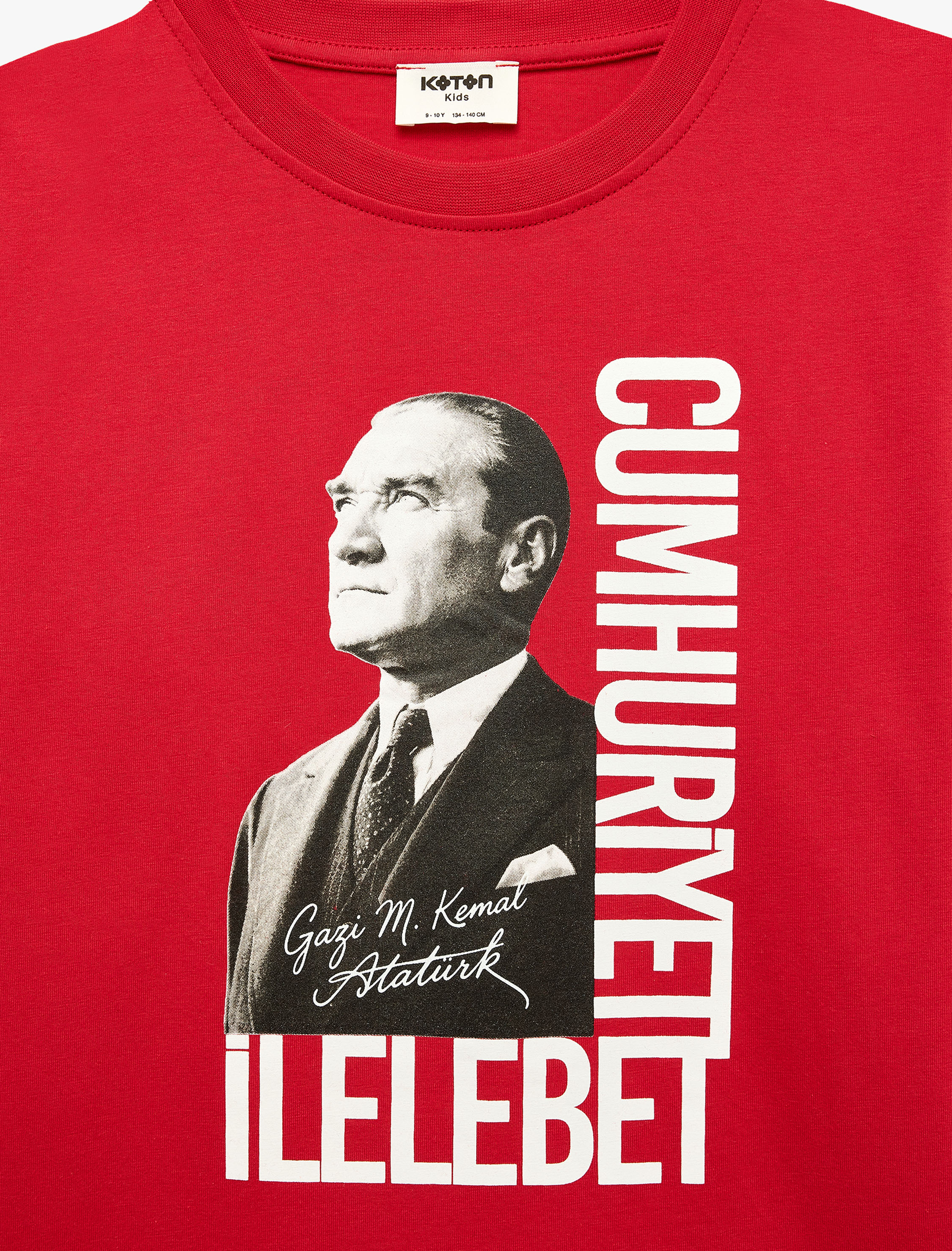  Erkek Çocuk Atatürk Baskılı Bisiklet Yaka Uzun Kollu Sweatshirt