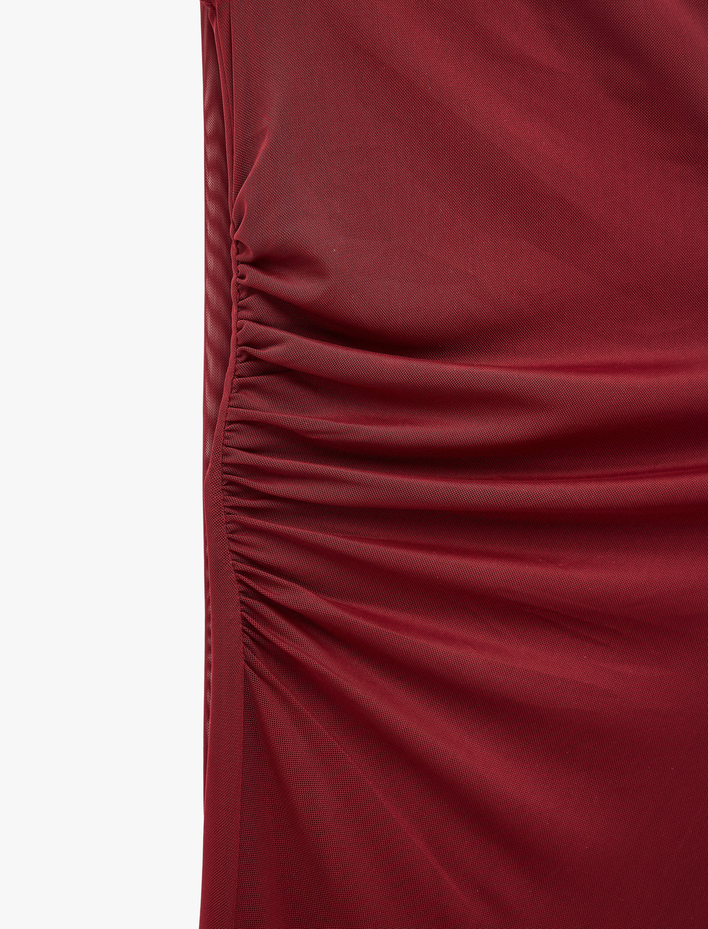   Slim Fit İnce Askılı Tek Omuz Asimetrik Kesim Fularlı Tül Midi Elbise