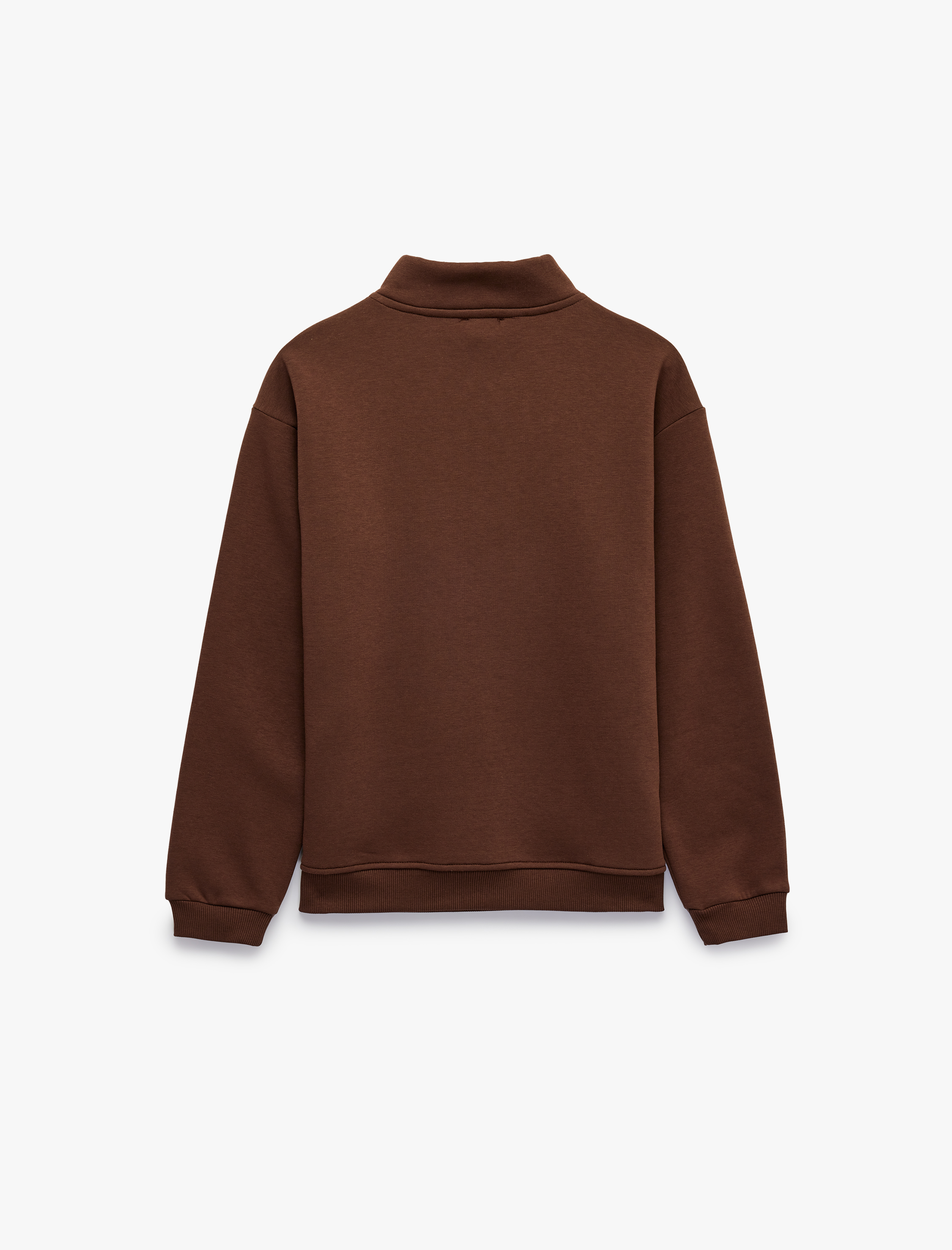  Erkek Çocuk Baskılı Yarım Fermuarlı Şardonlu Uzun Kollu Dik Yaka Sweatshirt