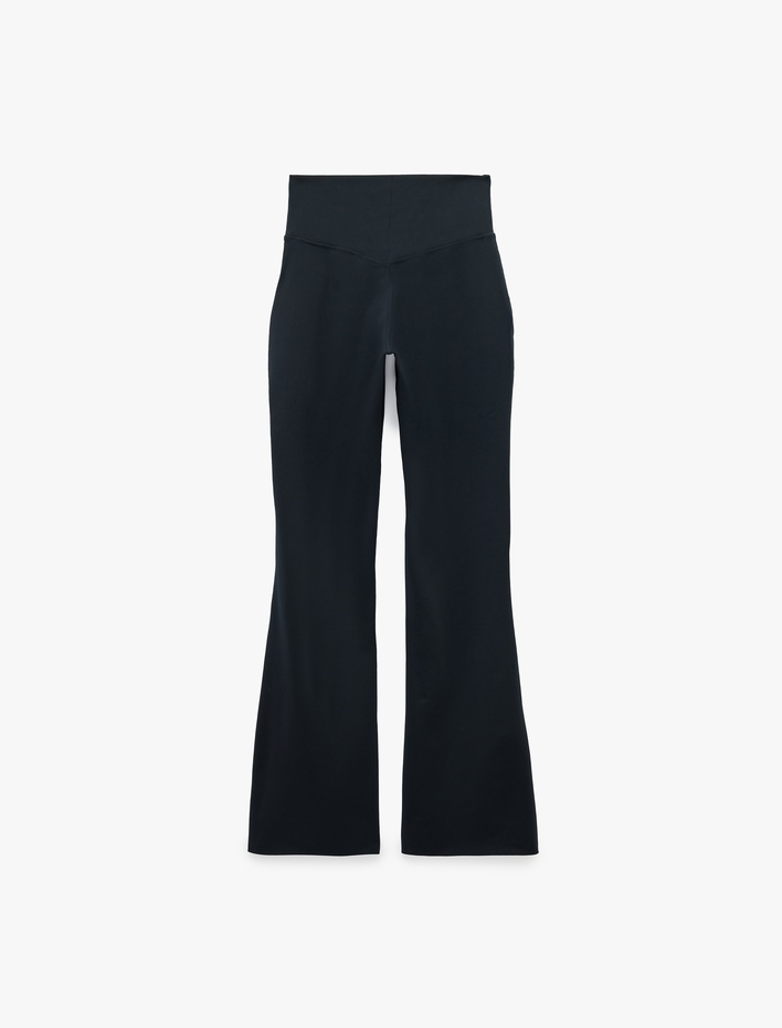  Ekstra Yüksek Bel Slim Fit İspanyol Paça Spor Tayt