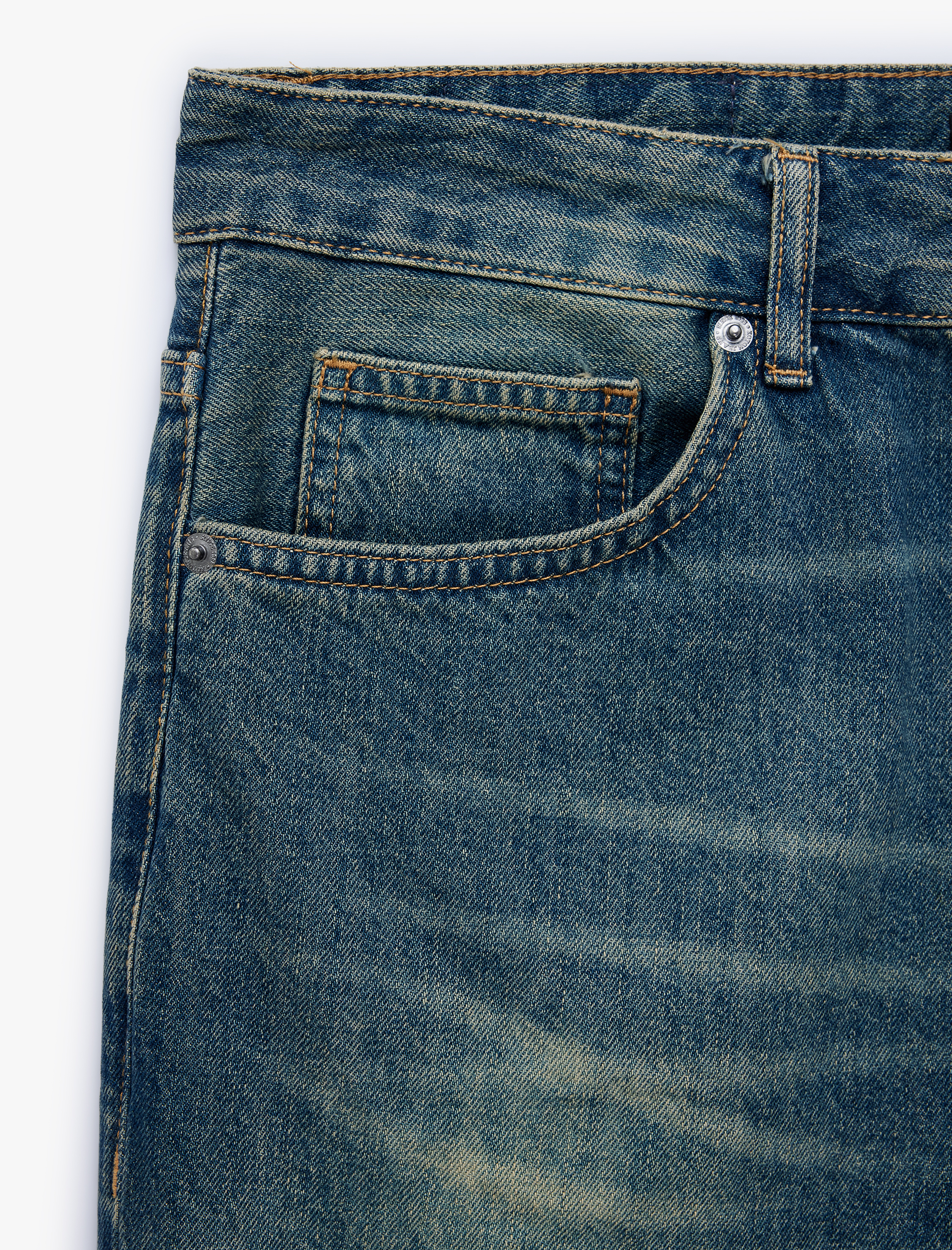   Pamuklu Cepli Normal Bel Vintage Straight Fit Jean Pantolon