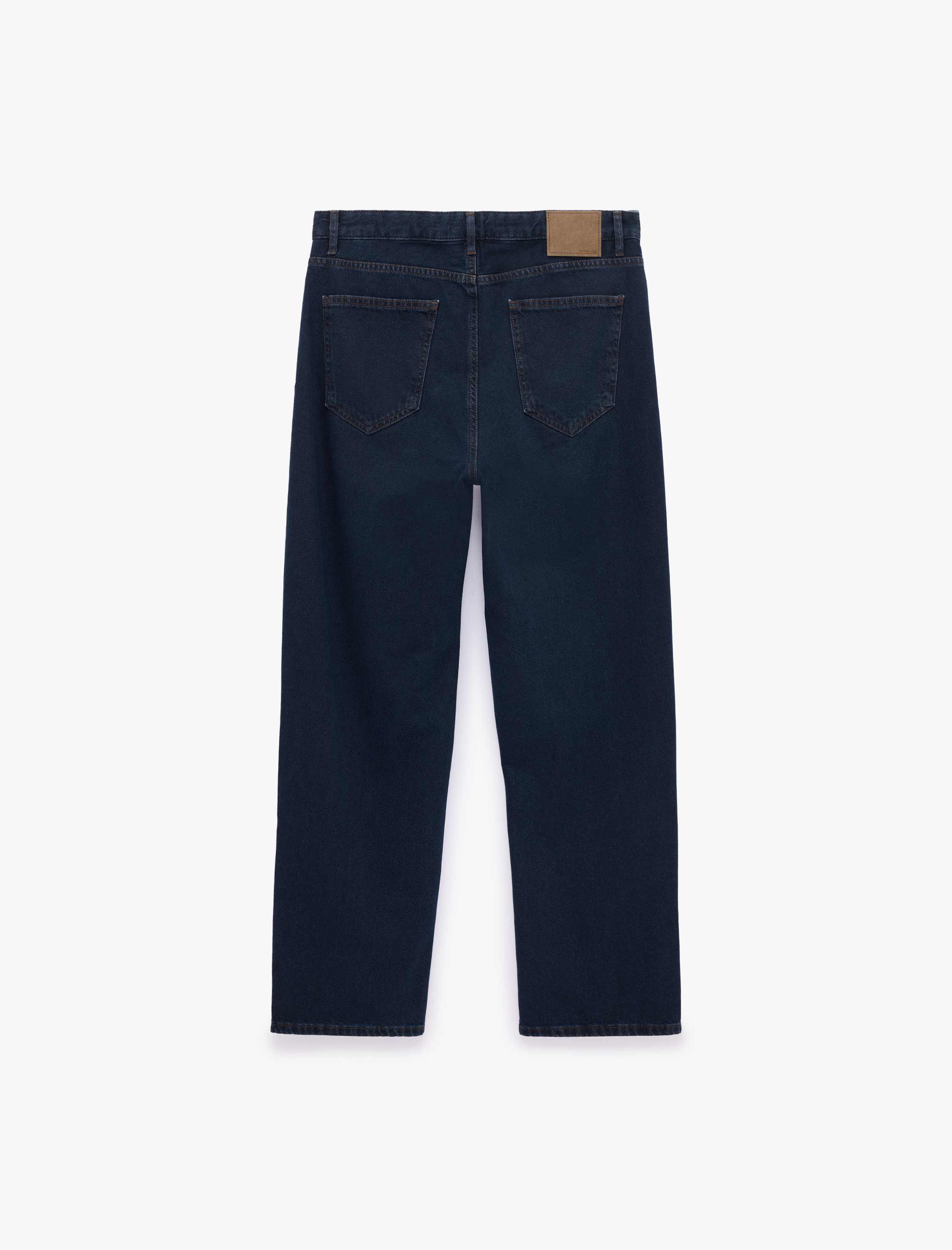   Pamuklu Rahat Kalıp Cepli Baggy Jean Pantolon