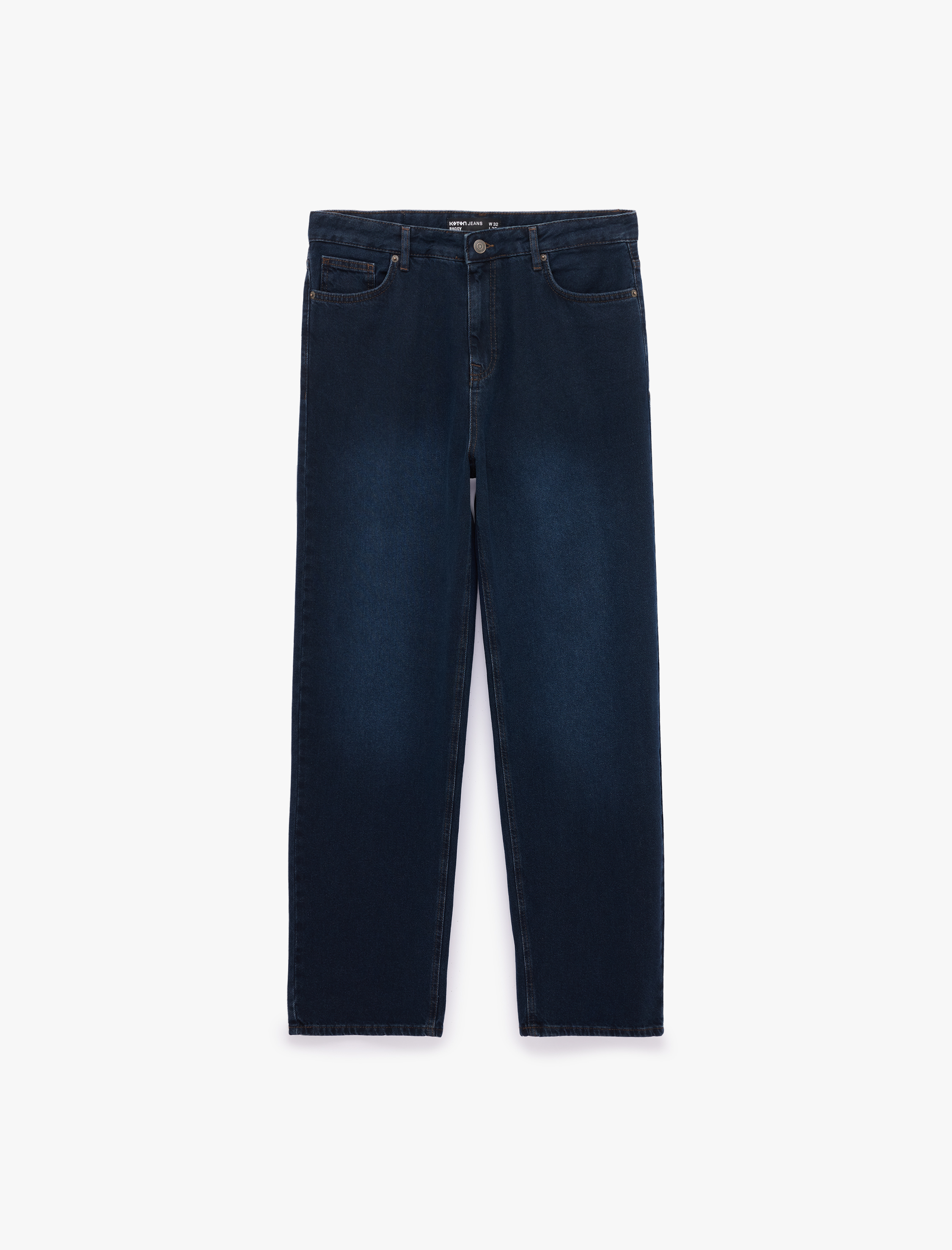   Pamuklu Rahat Kalıp Cepli Baggy Jean Pantolon