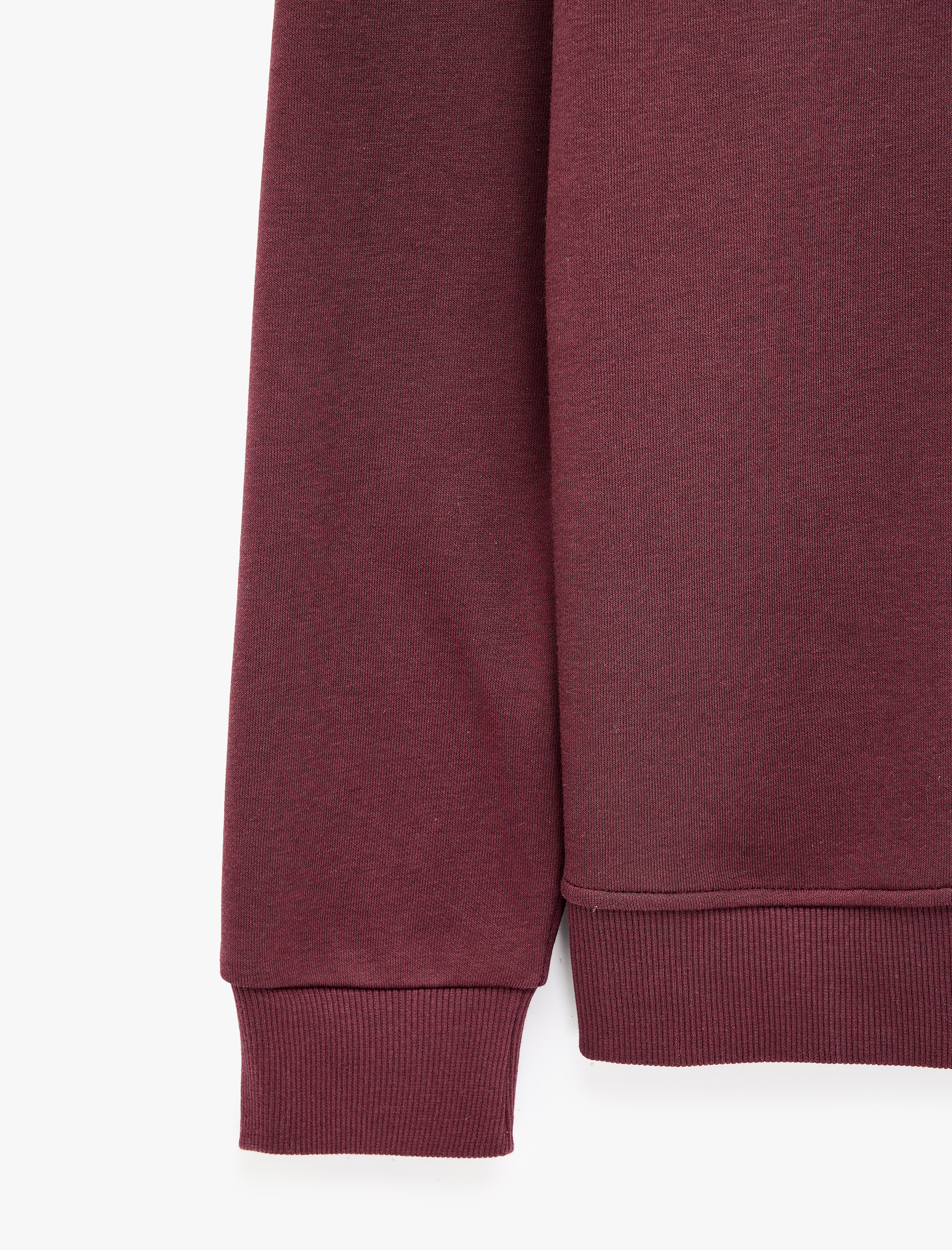   Uzun Kollu Üç İplik Şardonlu Nakışlı Bisiklet Yaka Sweatshirt