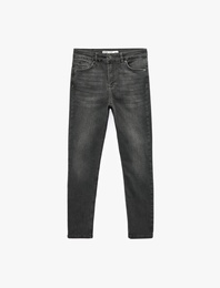 Normal Bel Cepli Pamuklu Skinny Denim Pantolon - Skinny Jeans