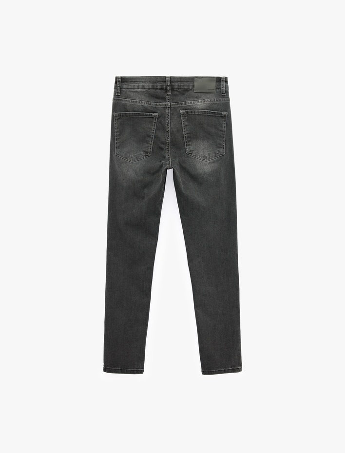  Normal Bel Cepli Pamuklu Skinny Denim Pantolon - Skinny Jeans