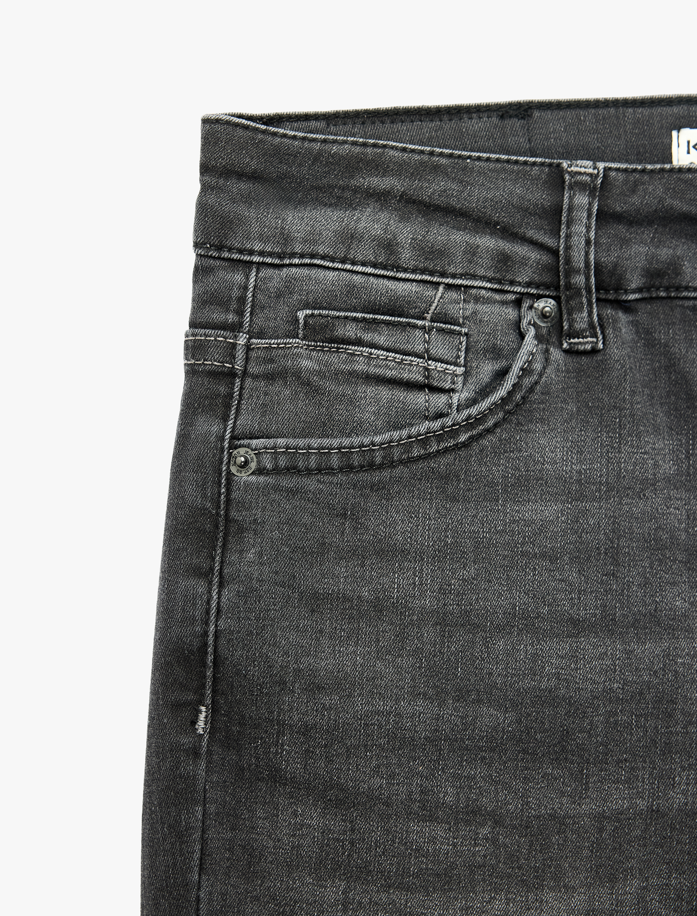   Normal Bel Cepli Pamuklu Skinny Denim Pantolon - Skinny Jeans