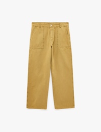 Cepli Bol Kesim Normal Bel Pamuklu Loose Fit Jean Pantolon
