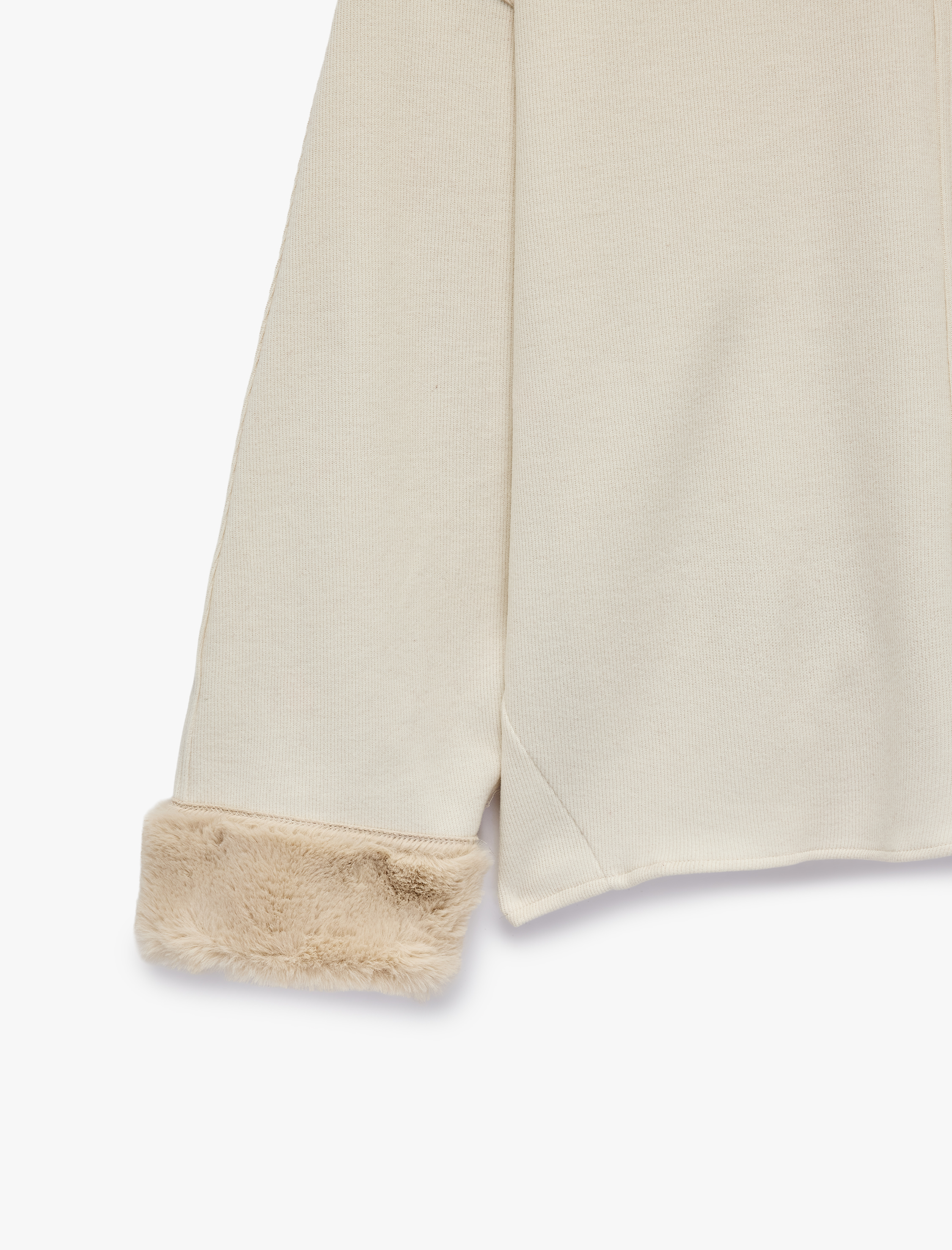   Bisiklet Yaka Uzun Kollu Suni Kürklü Oversize Sweatshirt
