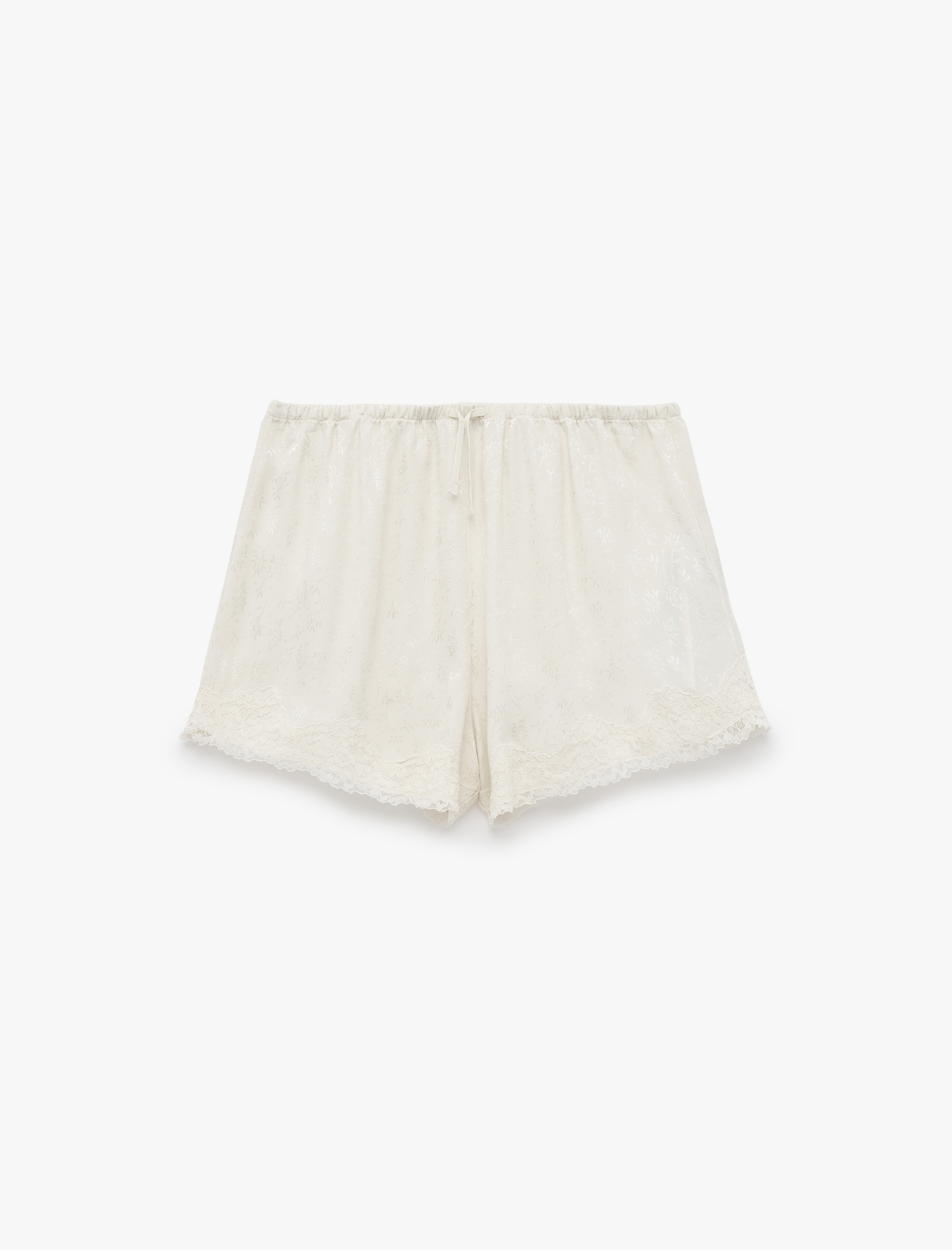   Bel Lastikli Dantelli Rahat Kesim Mini Şort Pijama Altı