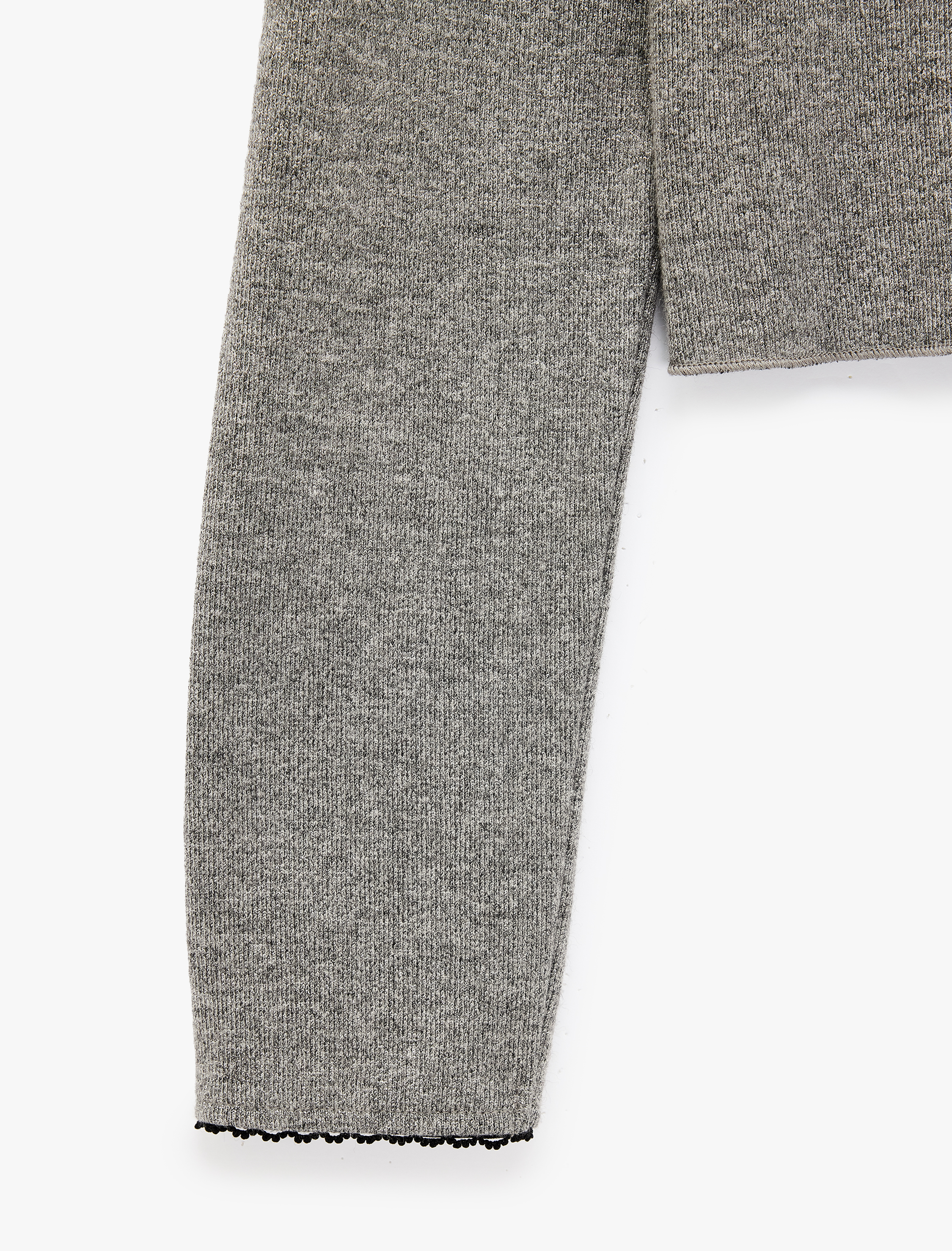   Düğmeli Bisiklet Yaka Uzun Kollu Rahat Kesim Triko Pijama Üstü