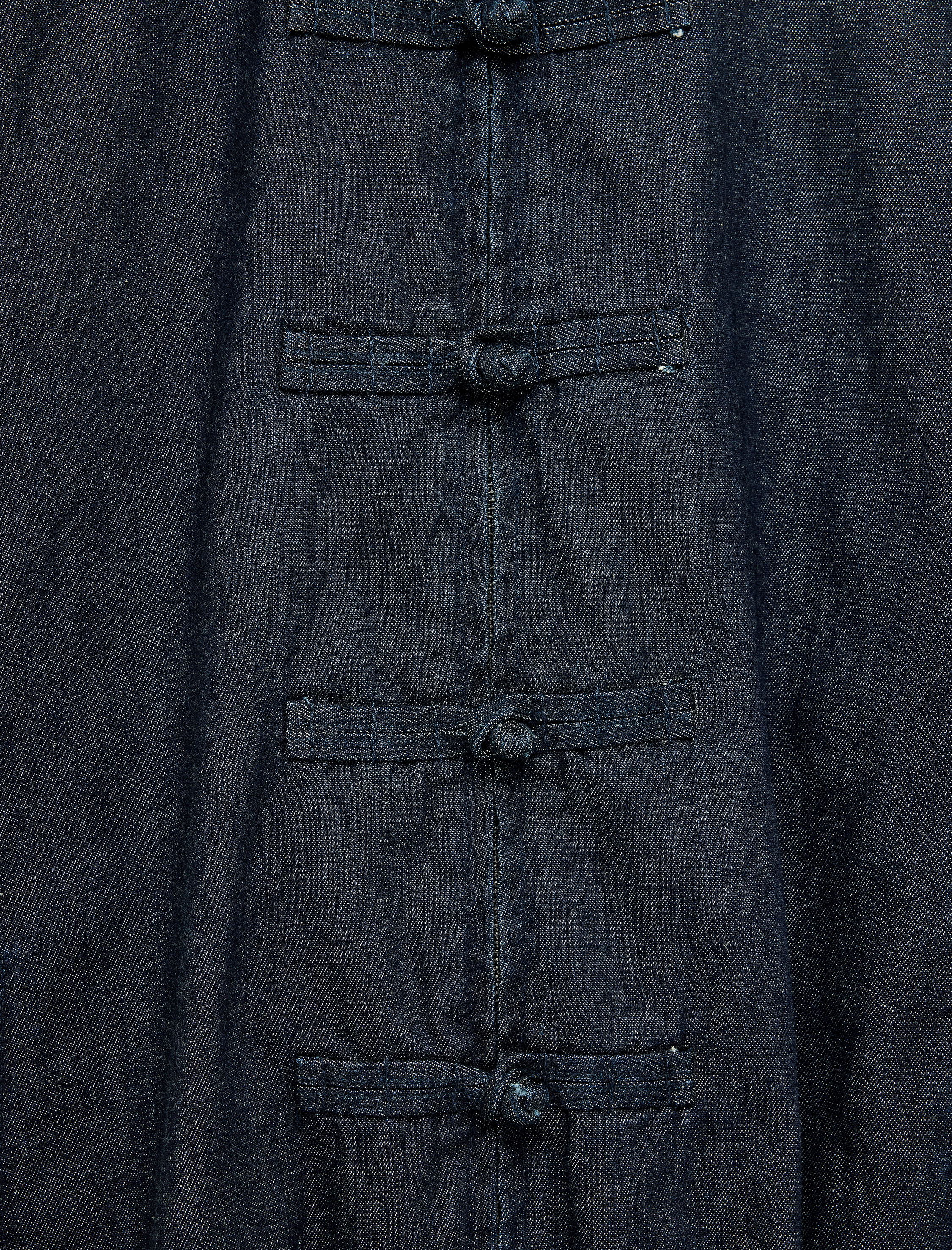   Uzun Kollu Dik Yaka Süslü Düğmeli Denim Bomber Ceket