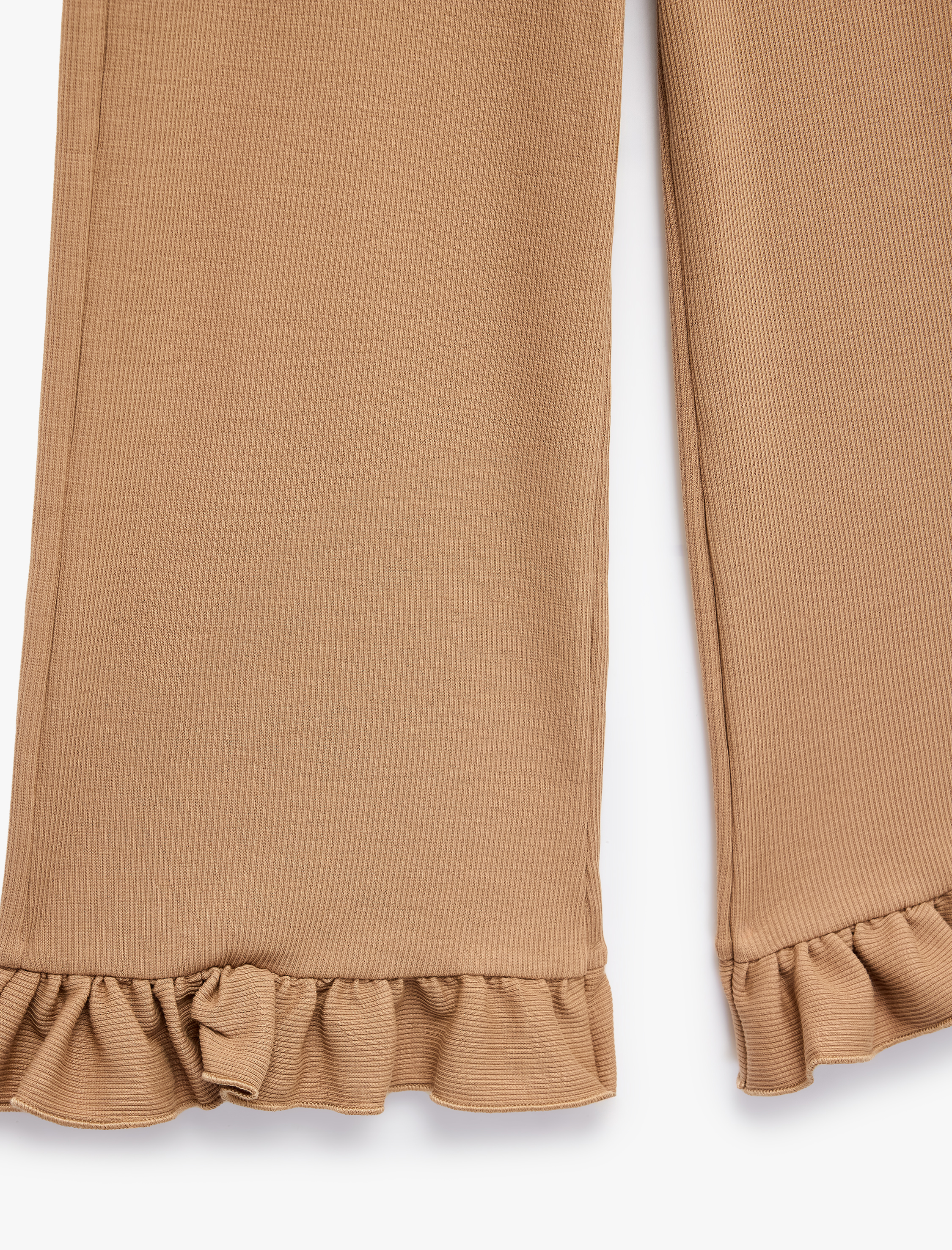  Kız Bebek Beli Lastikli Fırfırlı Pamuklu Kaşkorse Pantolon