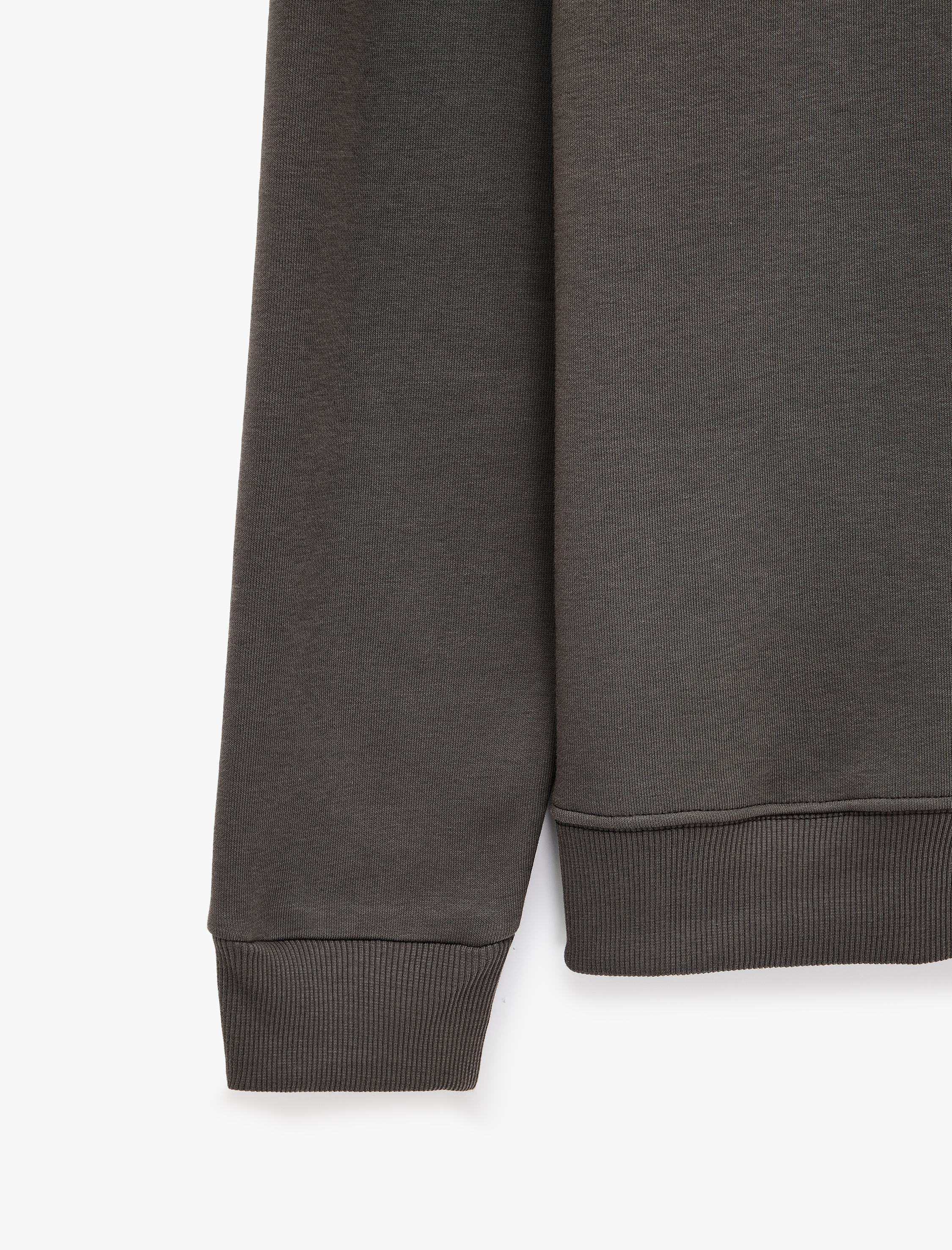   Üç İplik Şardonlu Uzun Kollu Bisiklet Yaka Baskılı Sweatshirt