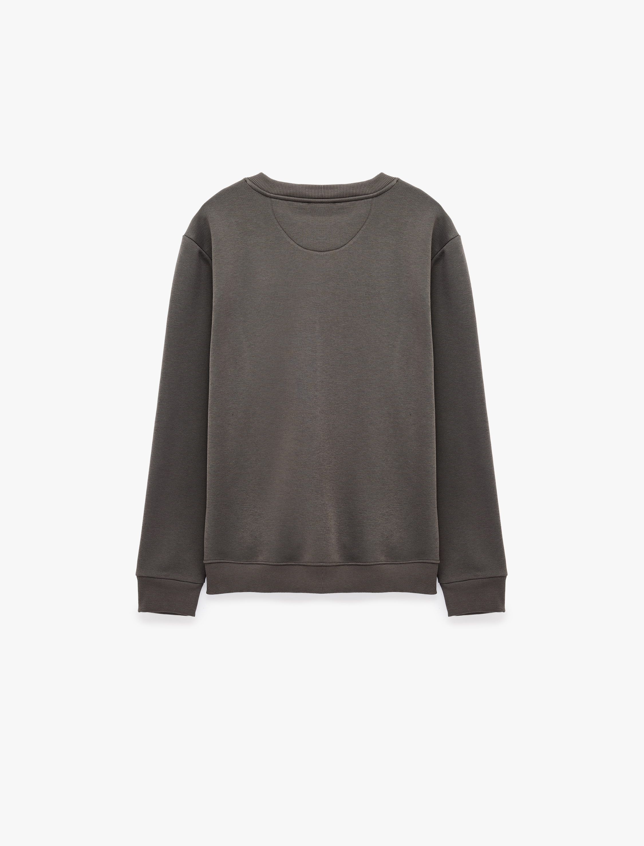   Üç İplik Şardonlu Uzun Kollu Bisiklet Yaka Baskılı Sweatshirt