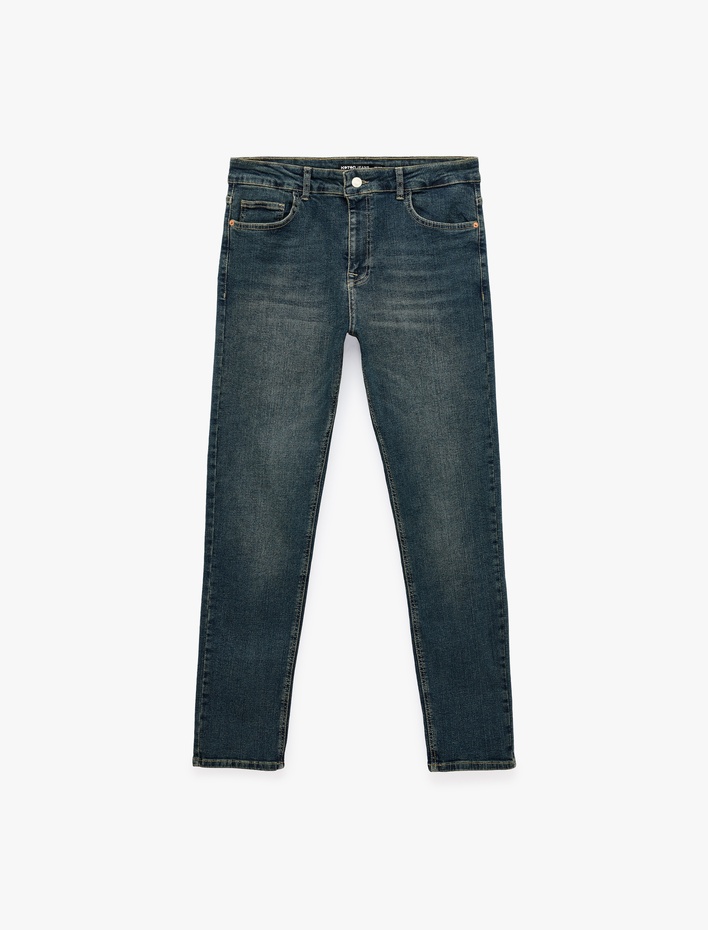  Normal Bel Pamuklu Cepli Slim Fit Jean Pantolon - Brad Jean