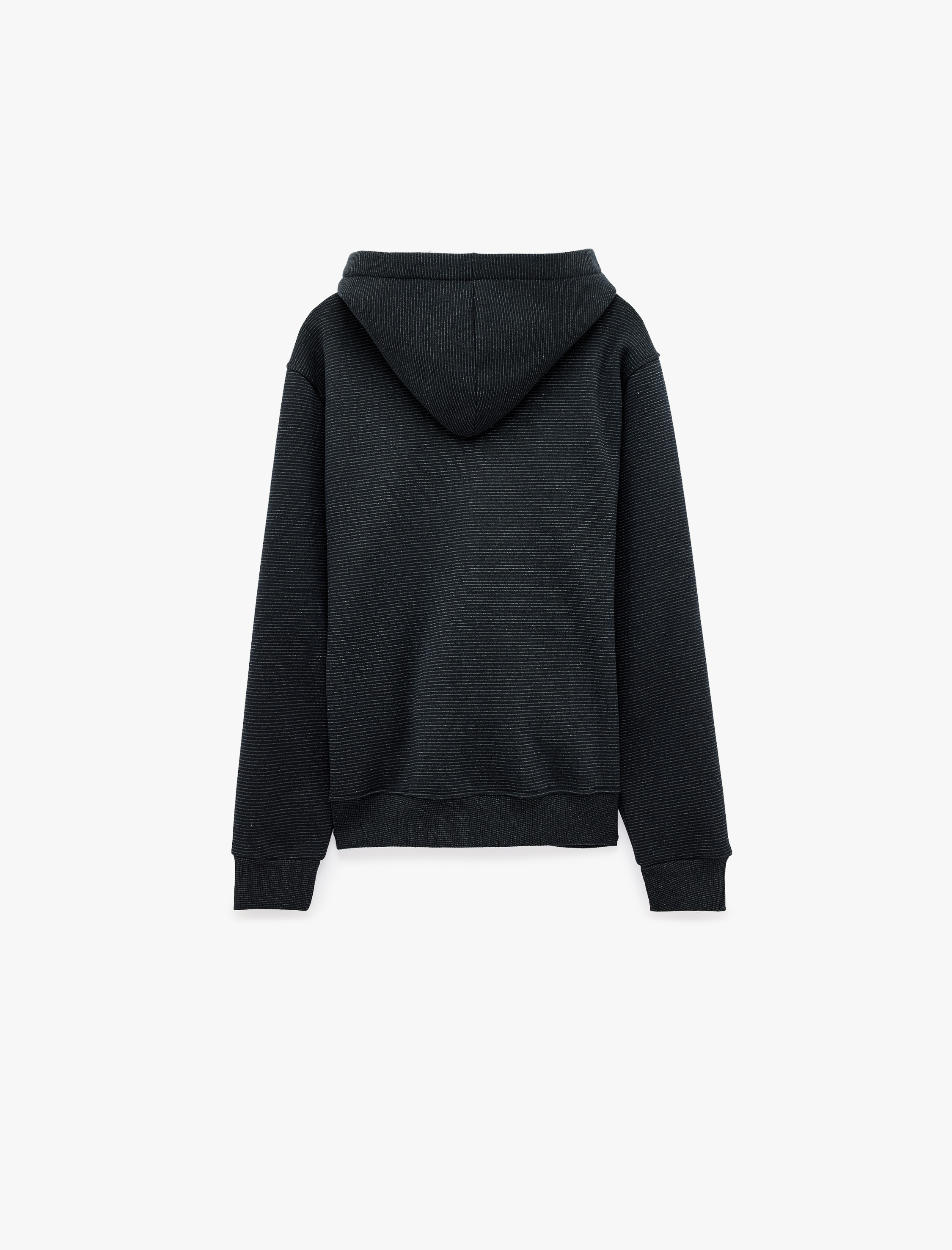   Üç İplik Şardonlu Cepli Uzun Kollu Fermuarlı Kapşonlu Sweatshirt