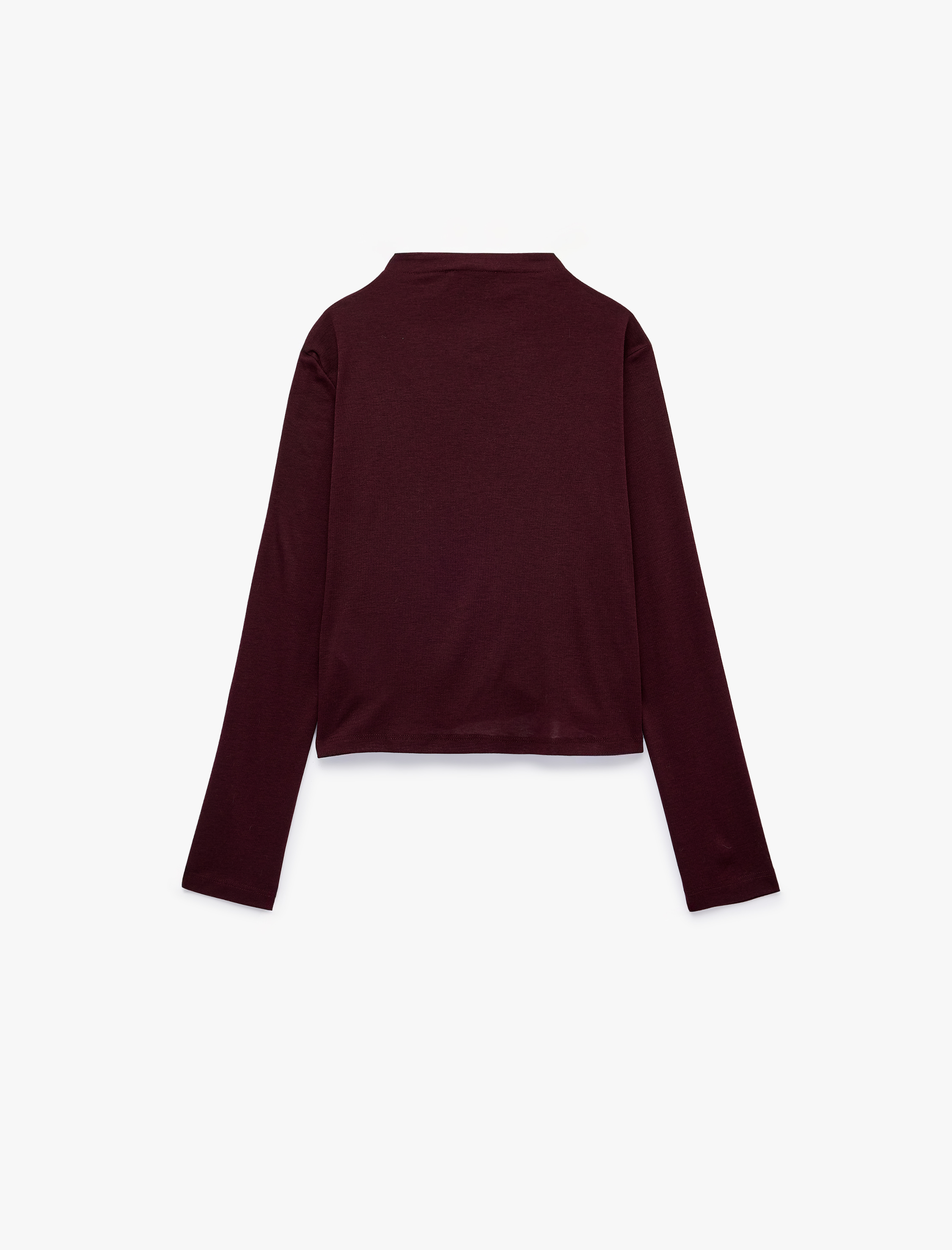   Slim Fit Uzun Kollu Dik Yaka Drapeli Düğmeli Bluz