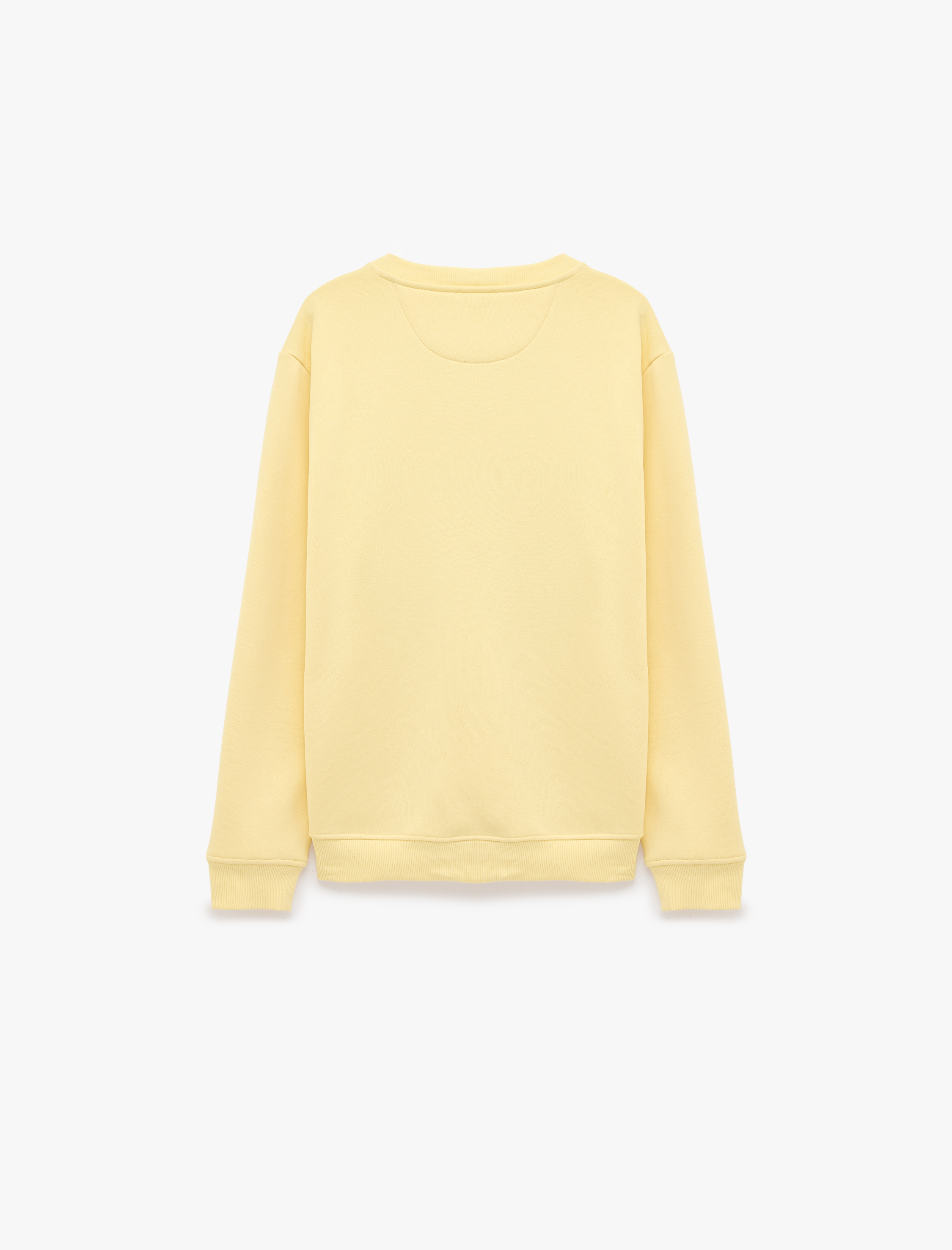   Üç İplik Şardonlu Uzun Kollu Bisiklet Yaka Baskılı Sweatshirt