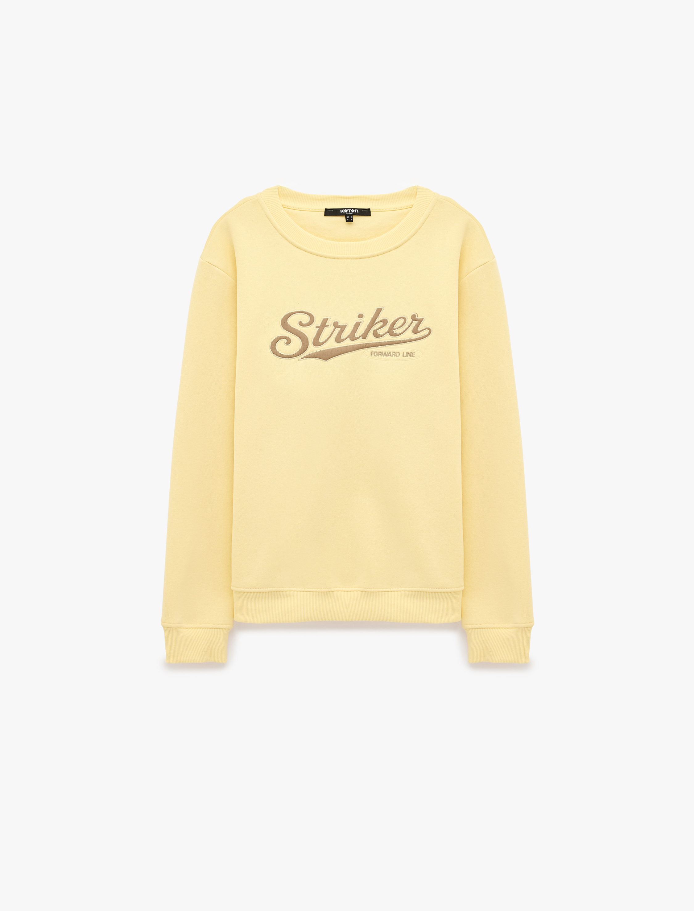   Üç İplik Şardonlu Uzun Kollu Bisiklet Yaka Baskılı Sweatshirt
