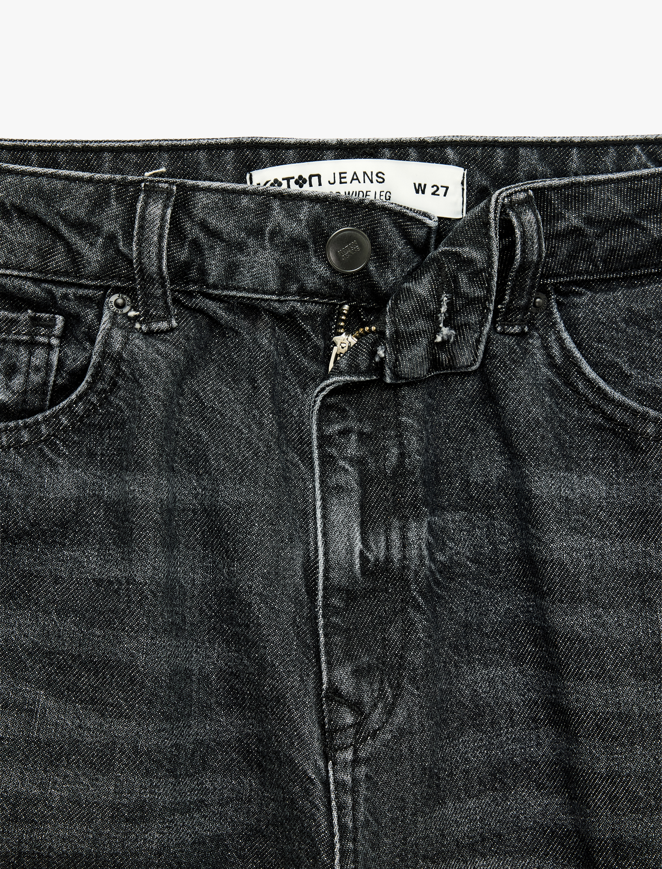   Kemerli Cepli Pamuklu Geniş Paça Jean Pantolon - Bianca Wide Leg Jeans