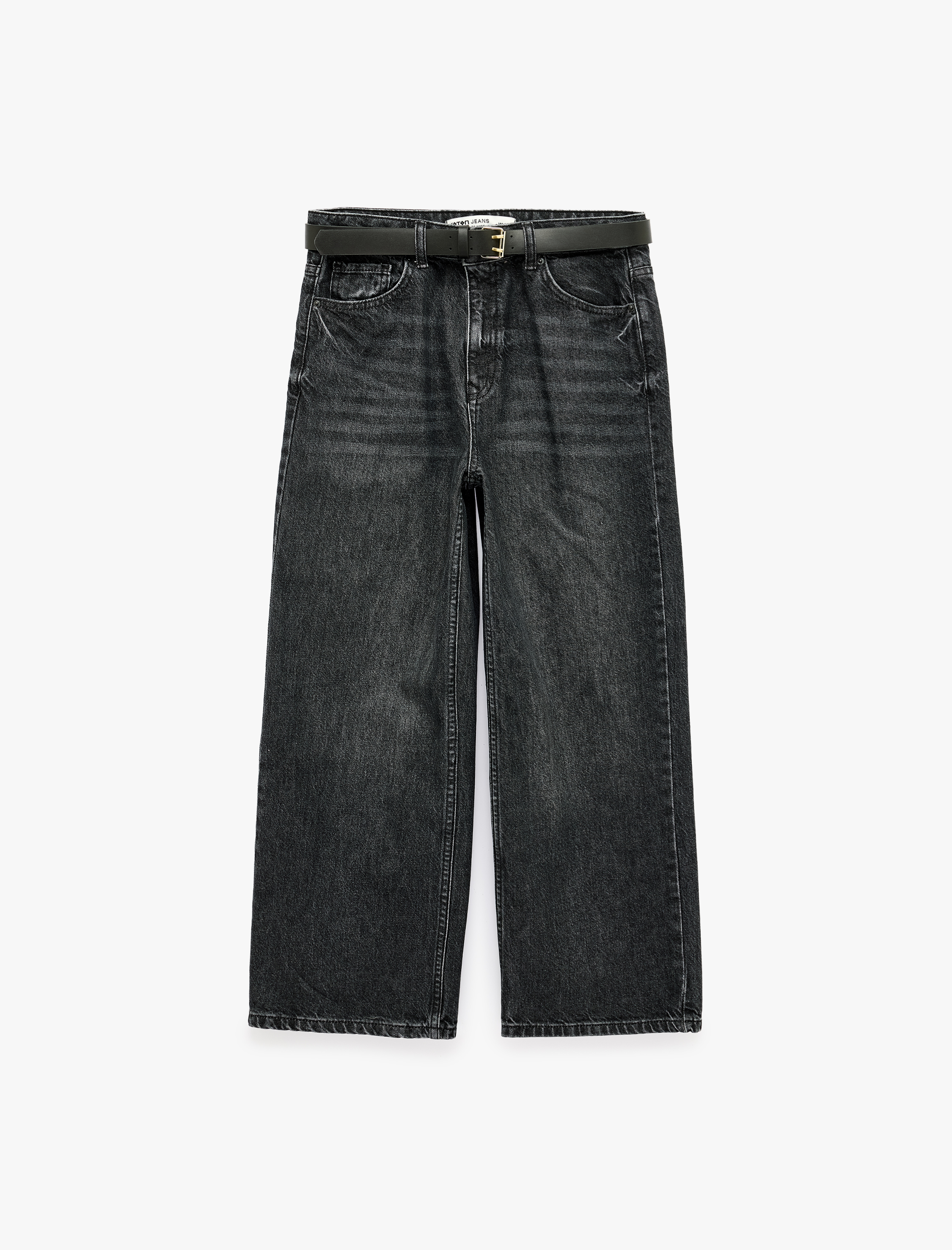   Kemerli Cepli Pamuklu Geniş Paça Jean Pantolon - Bianca Wide Leg Jeans