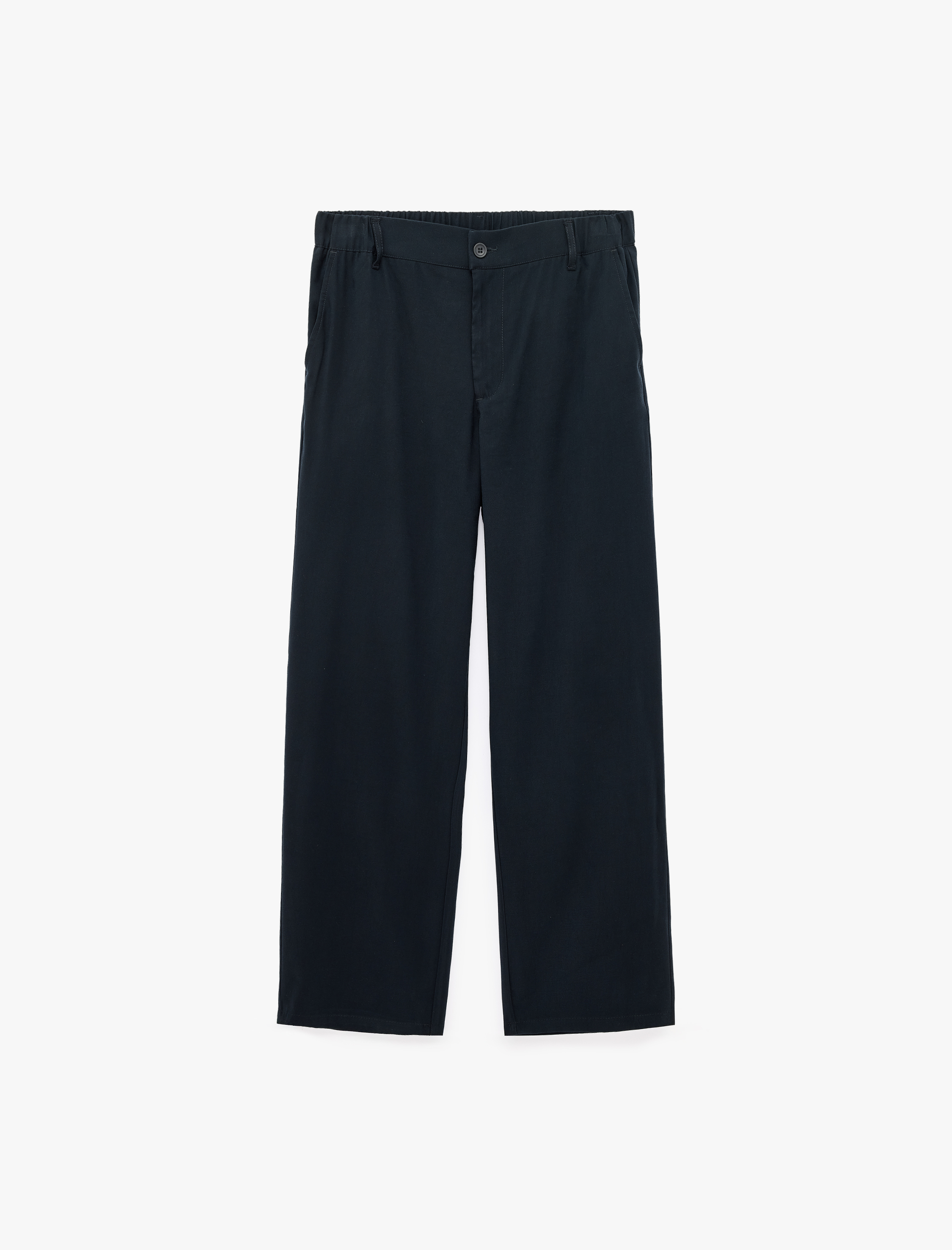   Regular Fit Cepli Beli Lastikli Düğmeli Viskon Kumaş Pantolon