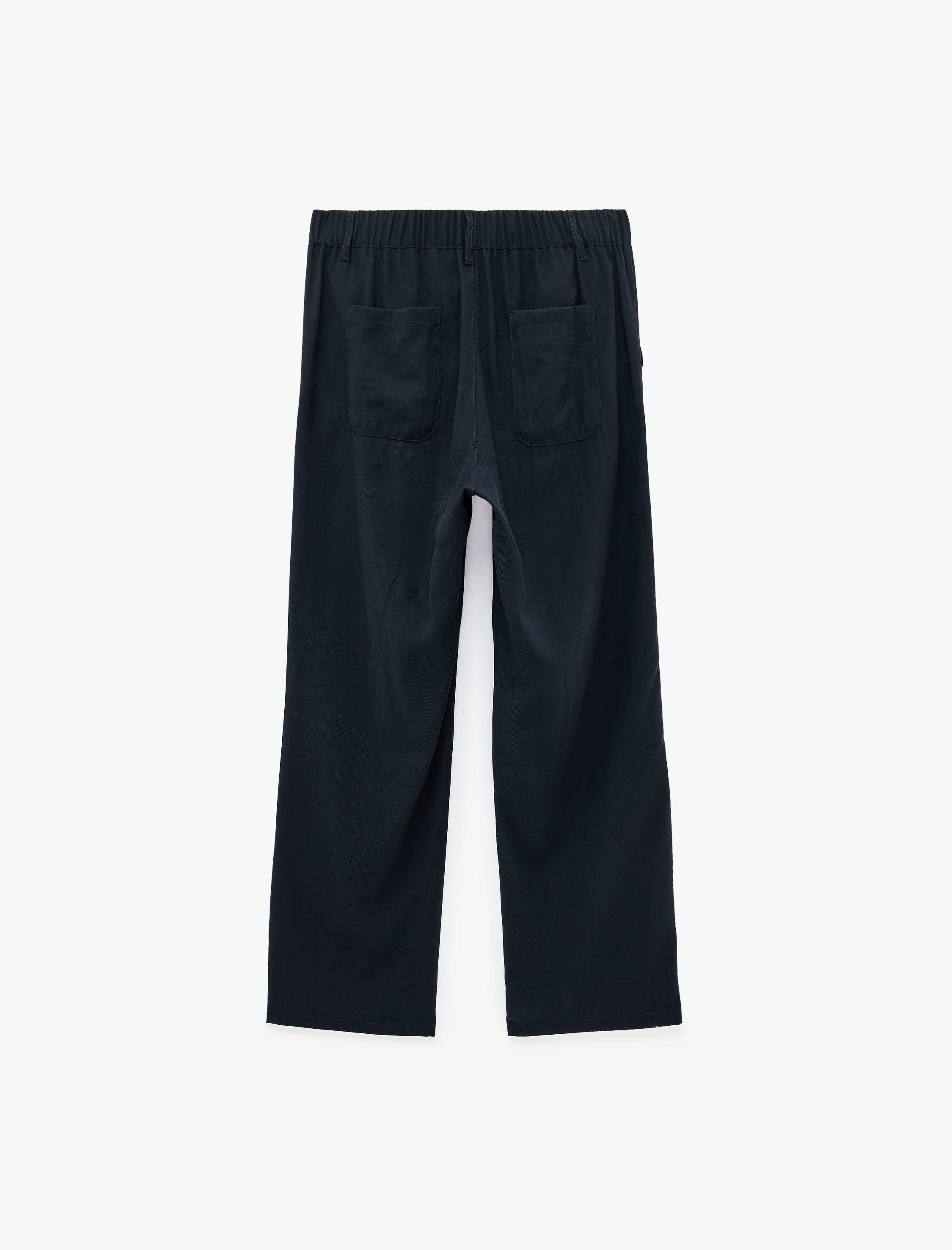   Regular Fit Cepli Beli Lastikli Düğmeli Viskon Kumaş Pantolon