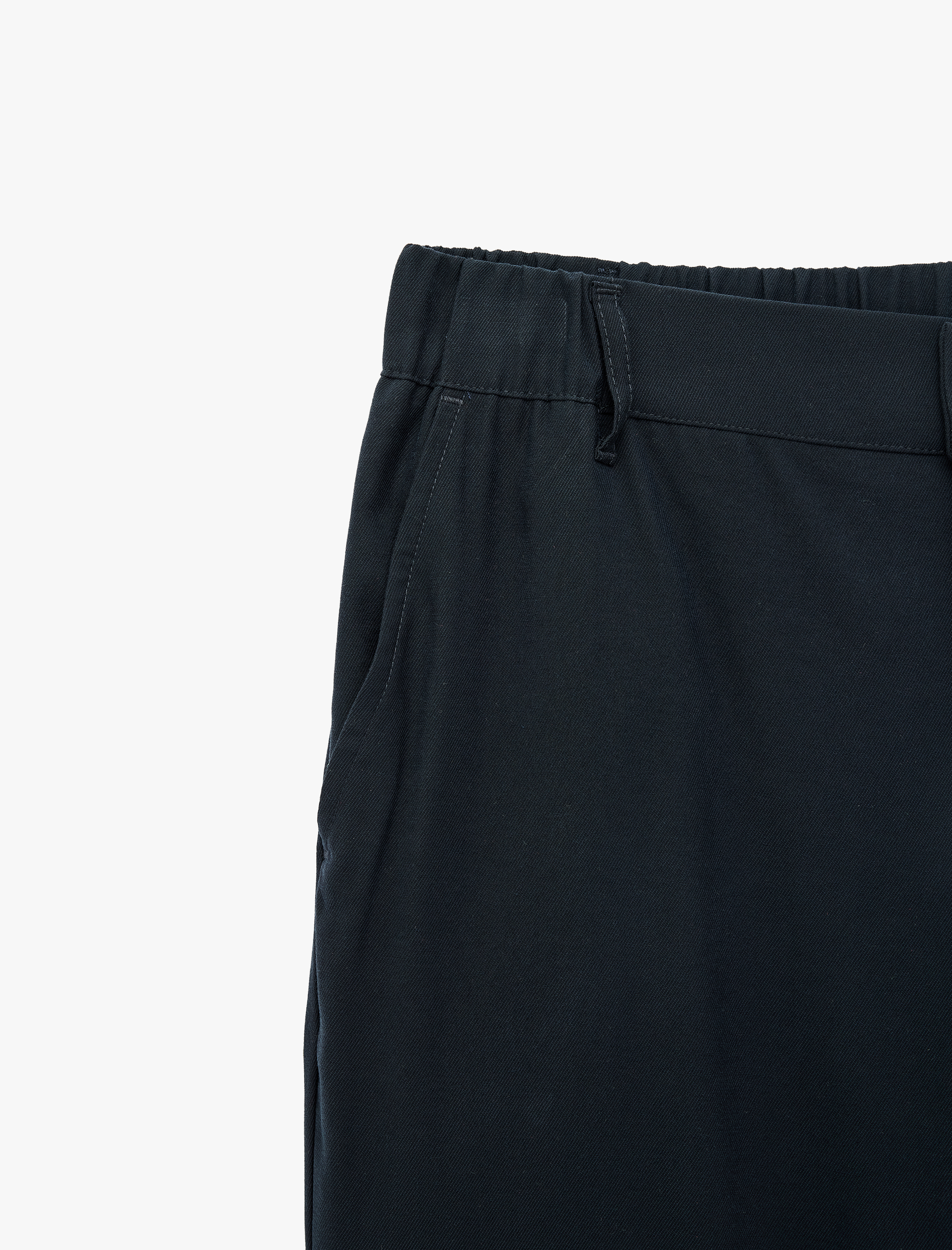   Regular Fit Cepli Beli Lastikli Düğmeli Viskon Kumaş Pantolon