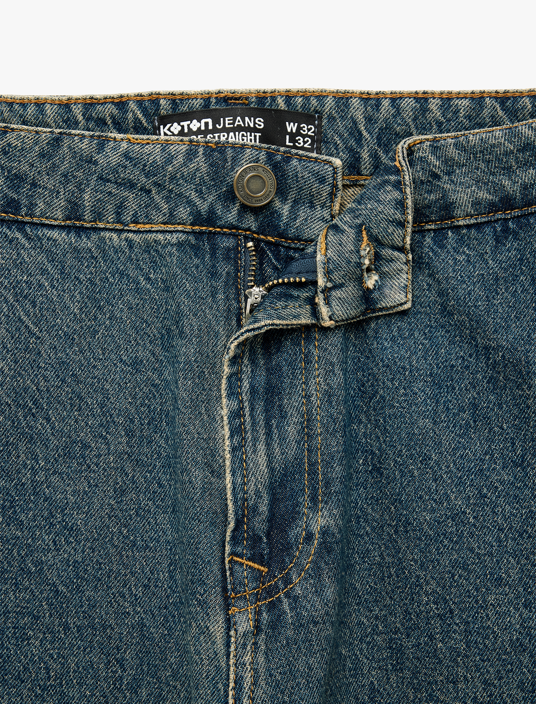   Pamuklu Cepli Normal Bel Vintage Straight Fit Jean Pantolon