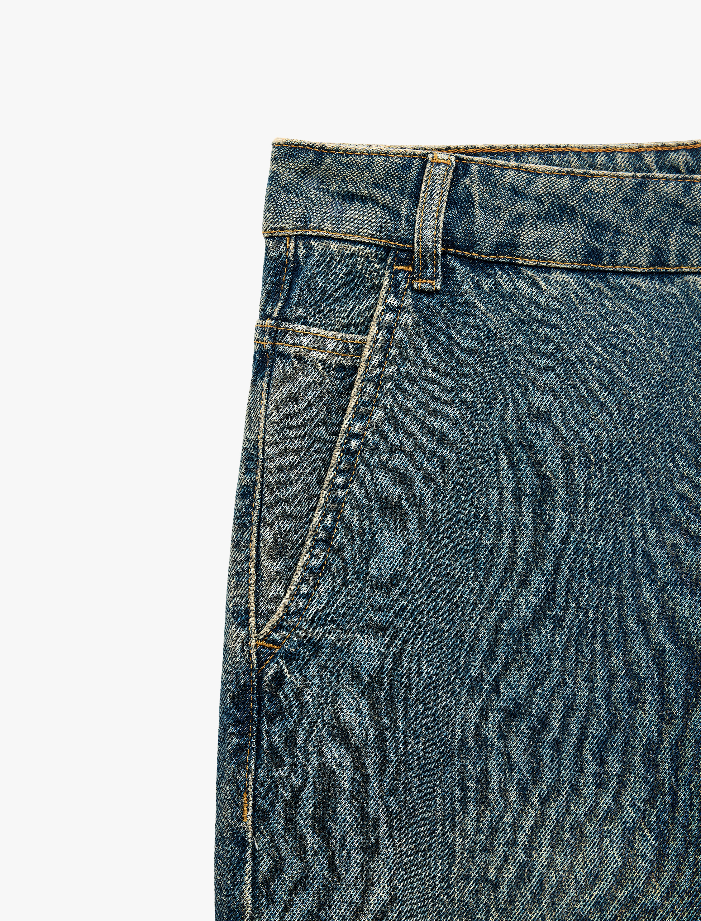   Pamuklu Cepli Normal Bel Vintage Straight Fit Jean Pantolon