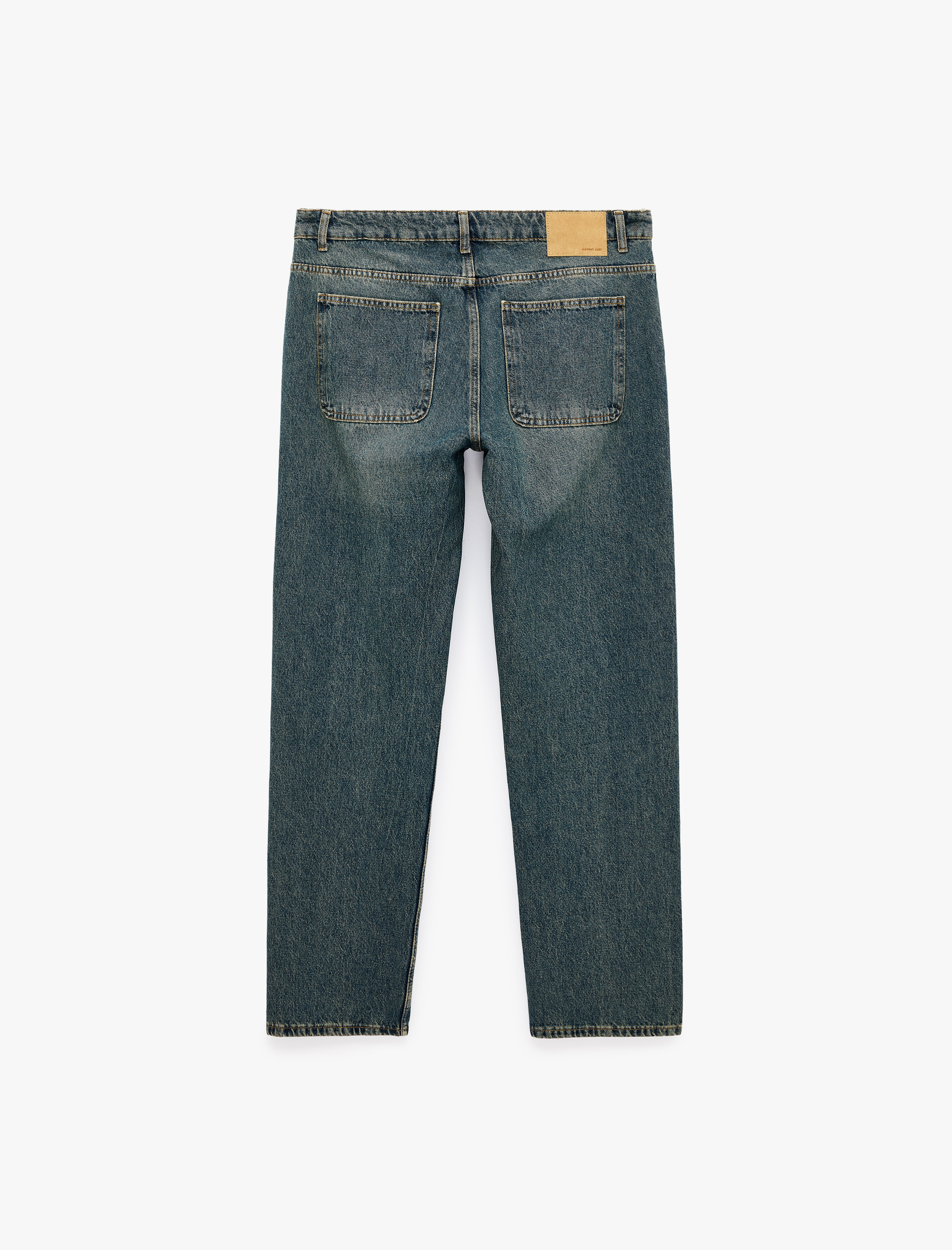   Pamuklu Cepli Normal Bel Vintage Straight Fit Jean Pantolon