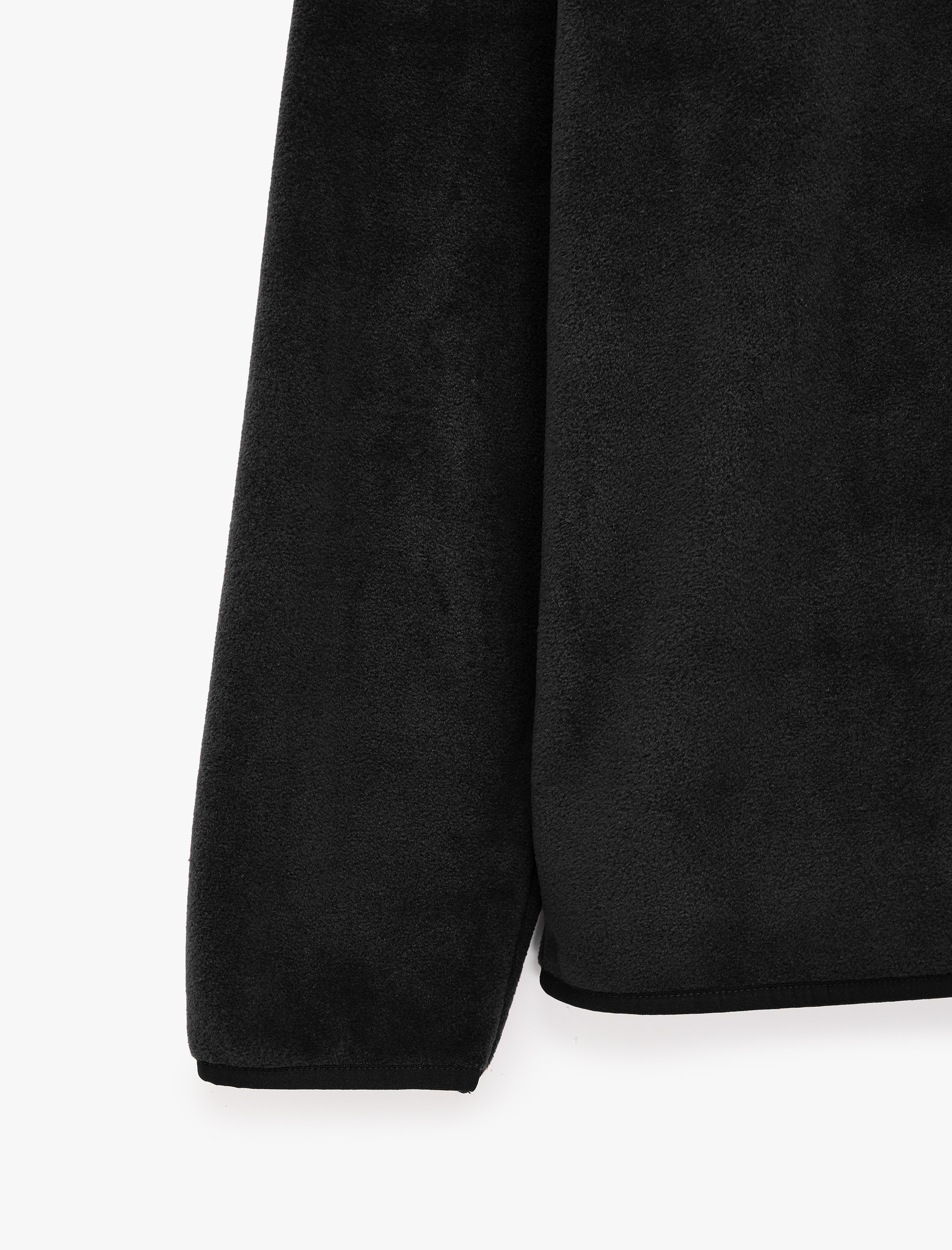   Uzun Kollu Dikiş Detaylı Çıtçıtlı Dik Yaka Polar Sweatshirt