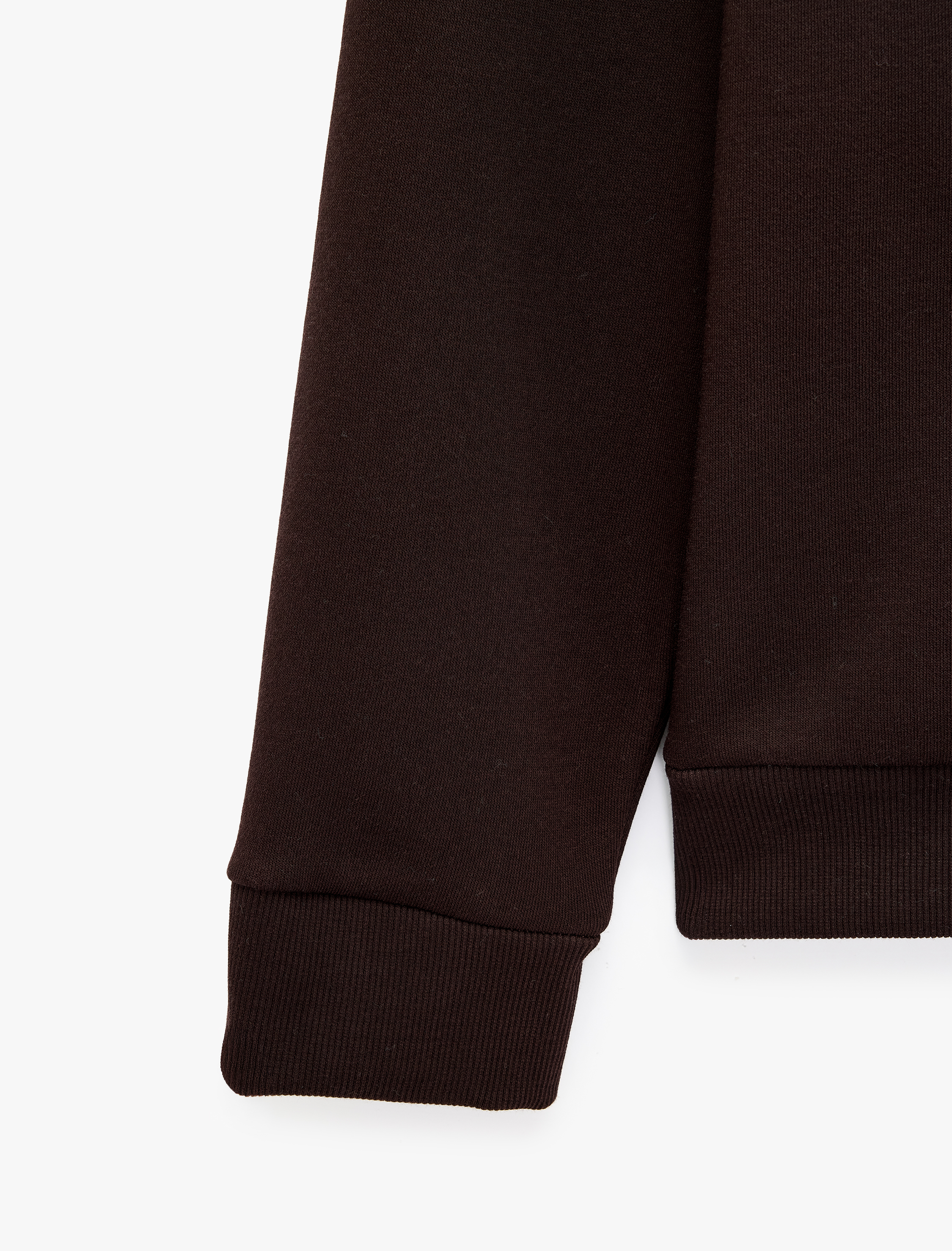   Uzun Kollu Süslü Kapamalı Üç İplik Şardonlu Bisiklet Yaka Sweatshirt