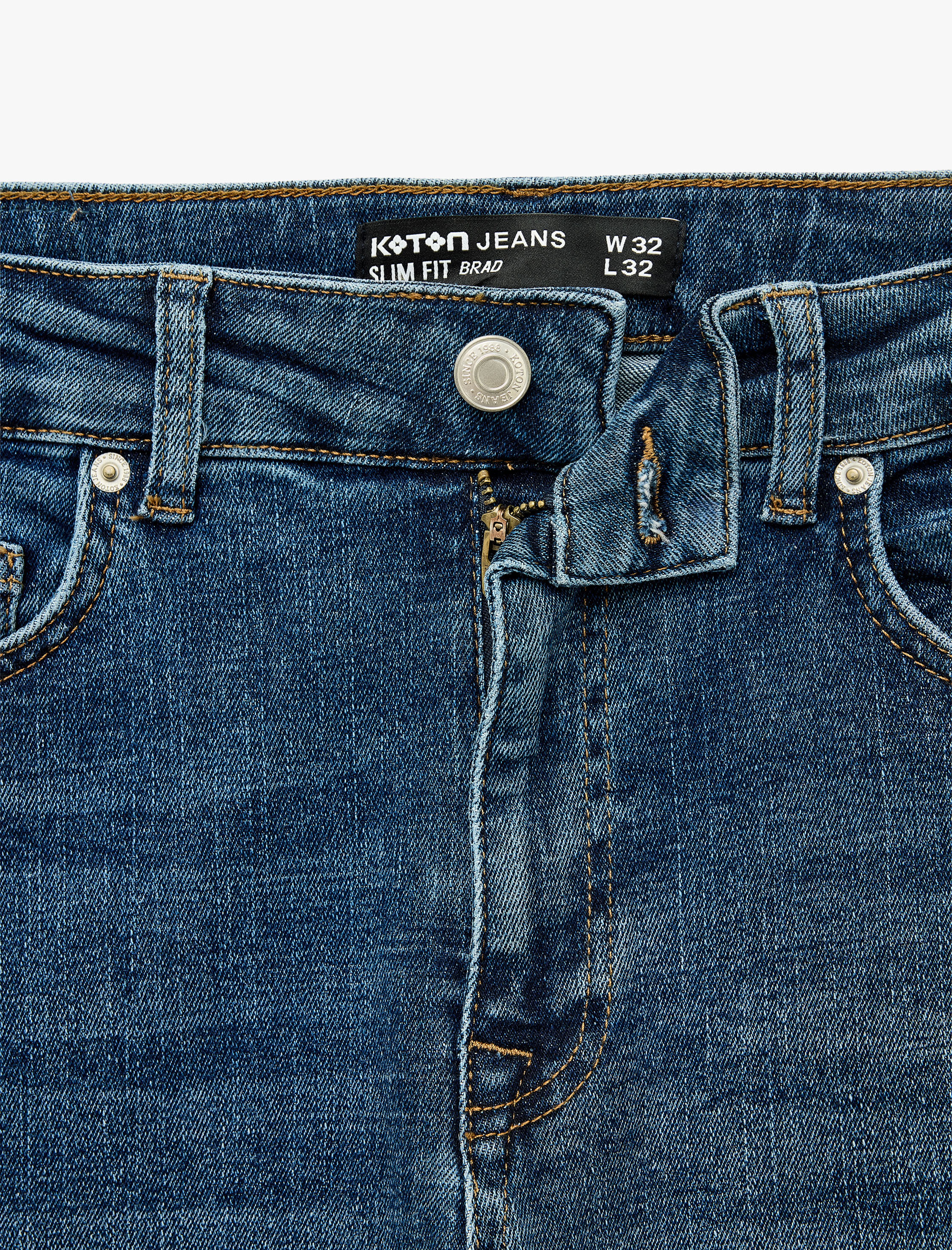   Normal Bel Cepli Pamuklu Slim Fit Jean Pantolon - Brad Jean