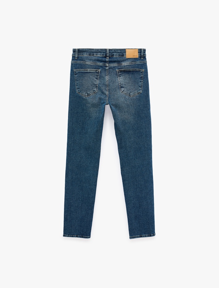  Normal Bel Cepli Pamuklu Slim Fit Jean Pantolon - Brad Jean