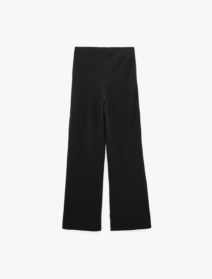  Kaşkorse Kumaş Düz Bol Paça Pantolon
