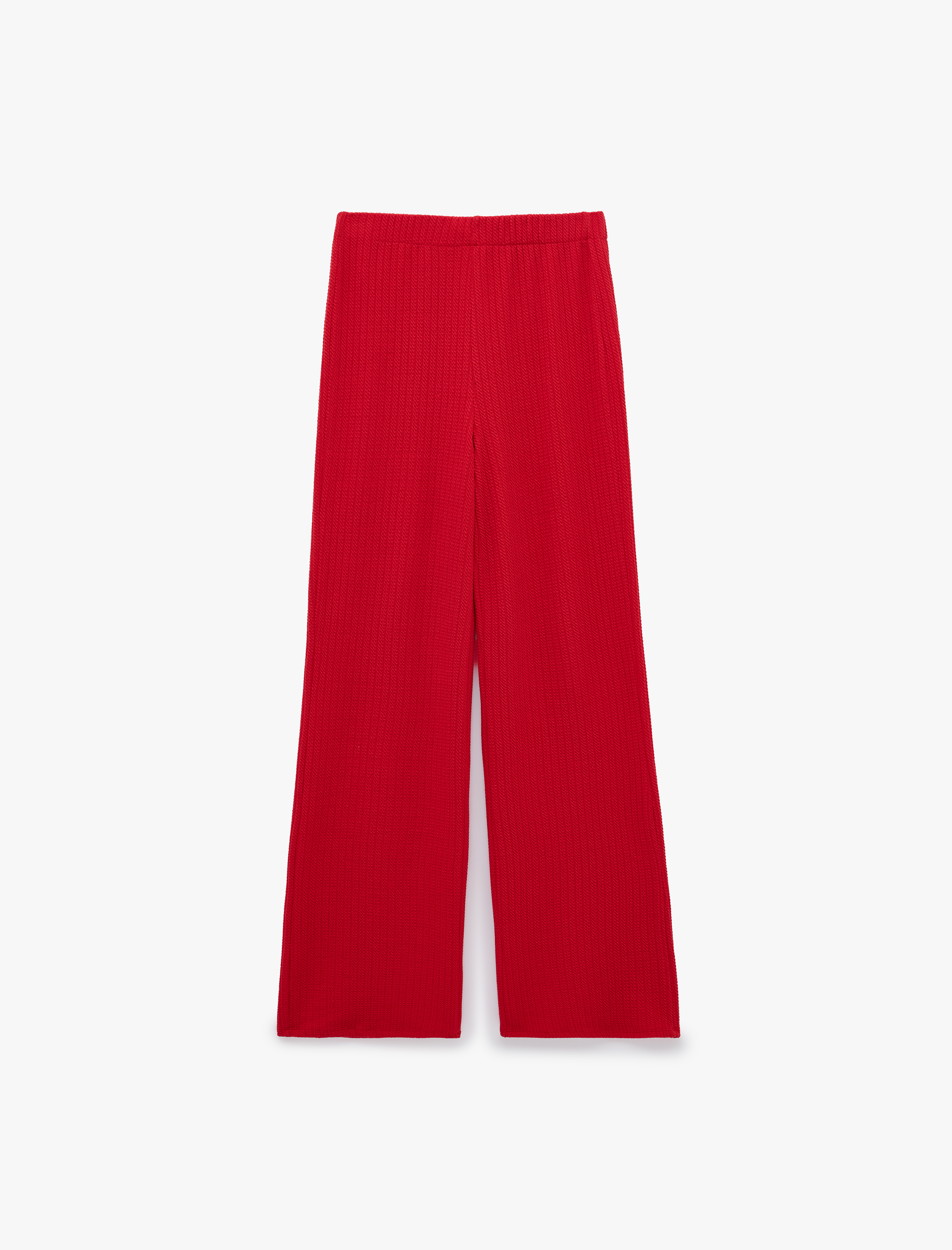   Kaşkorse Kumaş Düz Bol Paça Pantolon