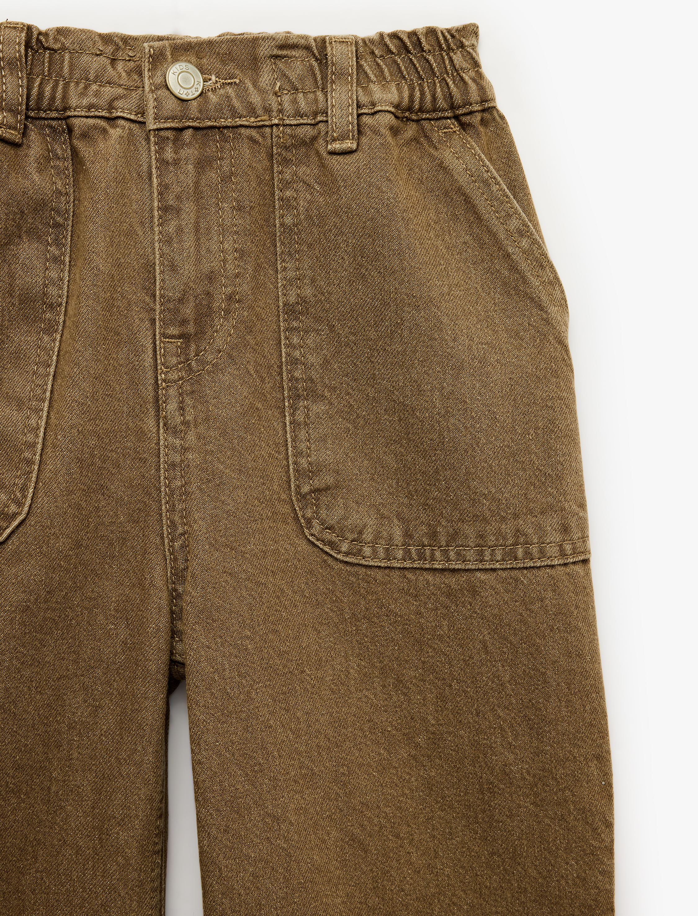  Erkek Çocuk Cepli Pamuklu Baggy Denim Pantolon
