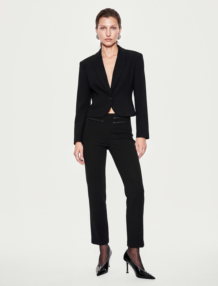  Regular Fit Geniş Yaka Uzun Kollu Düğmeli Blazer Ceket
