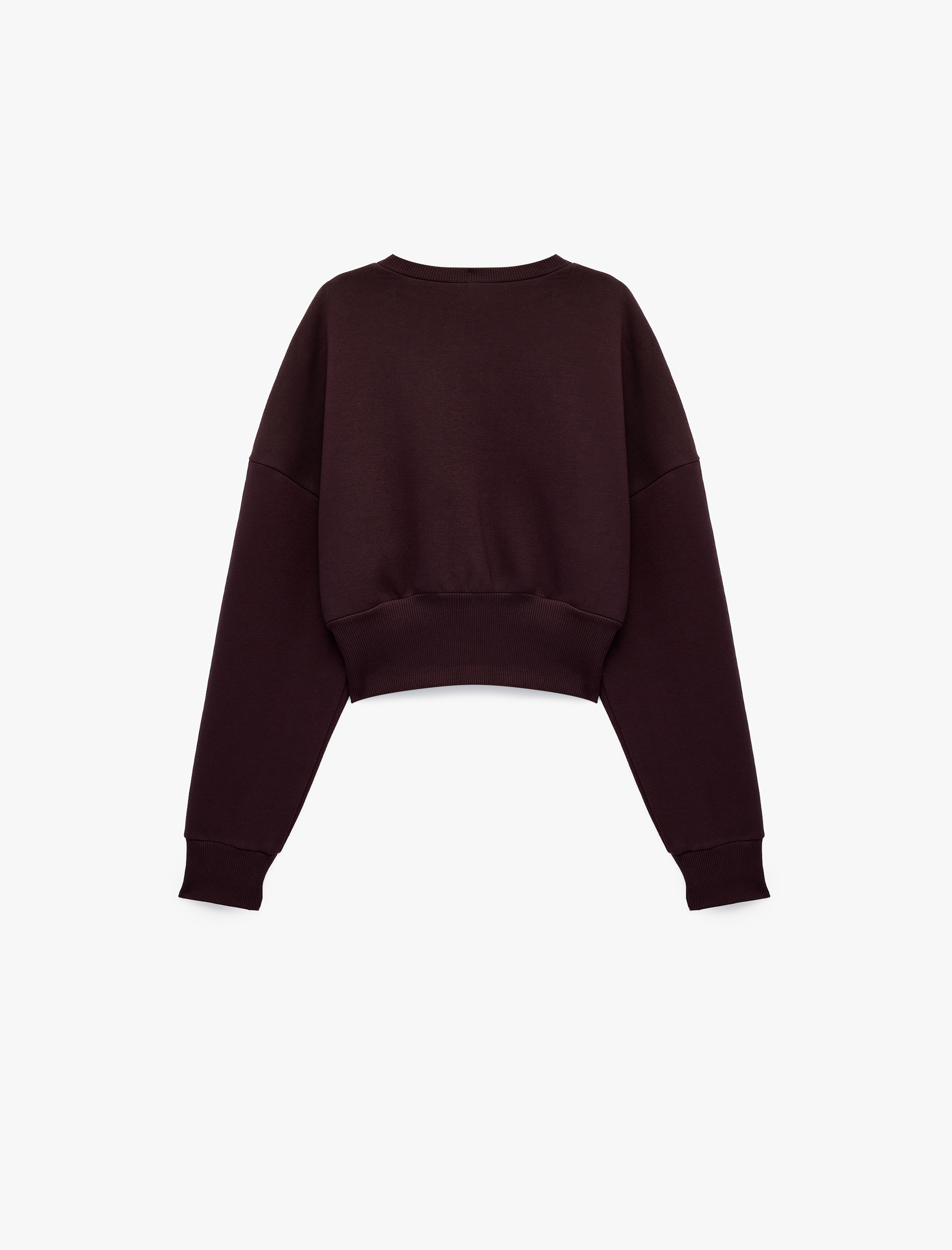   Ribanalı Bisiklet Yaka Uzun Kollu Baskılı Sweatshirt