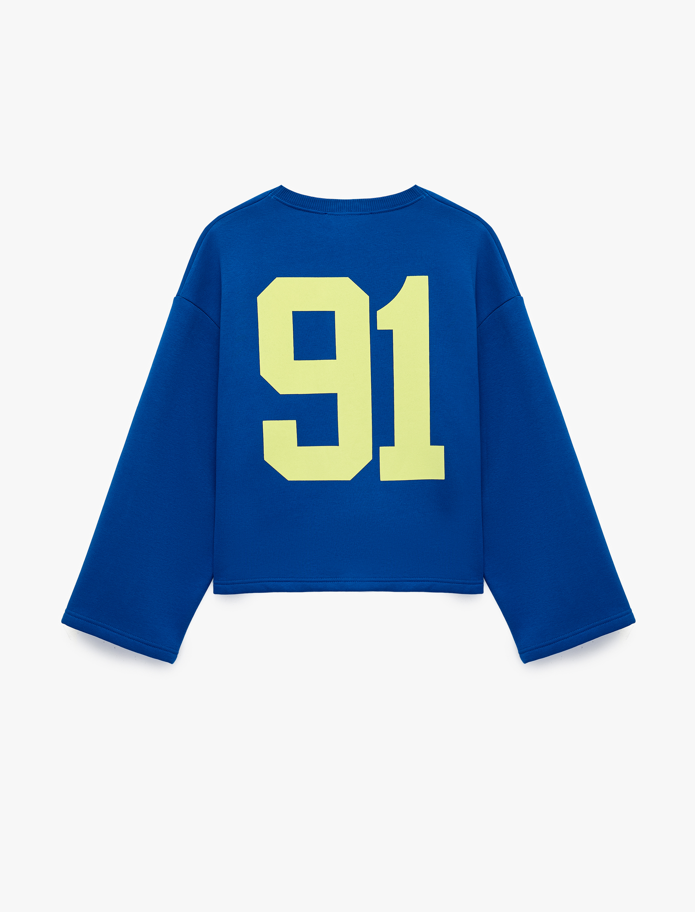   Bisiklet Yaka Uzun Kollu Arkası Baskılı Oversize Sweatshirt
