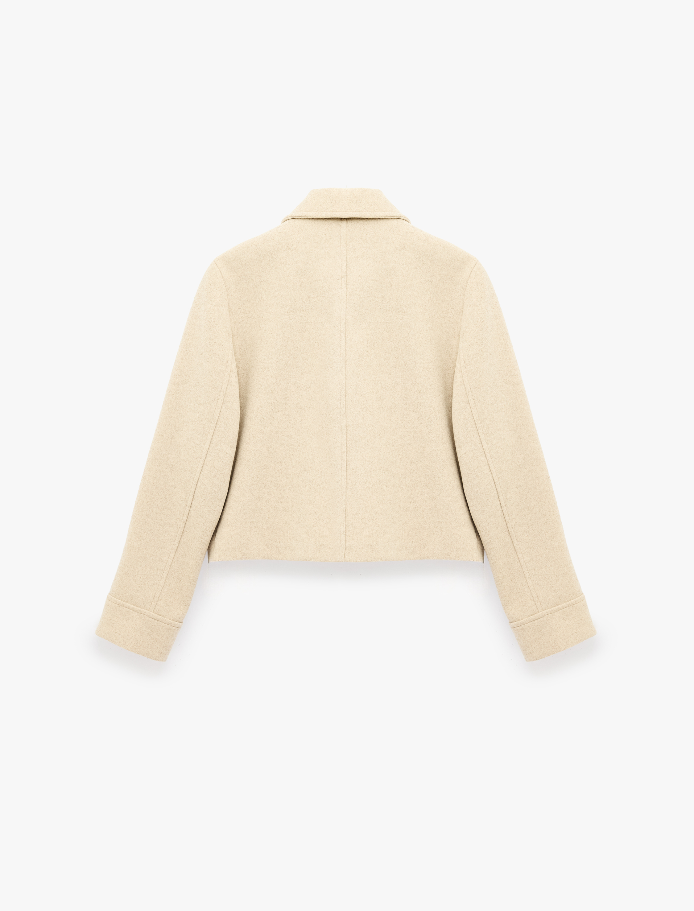   Cepli Düğmeli Crop Kaşe Mevsimlik Bomber Ceket