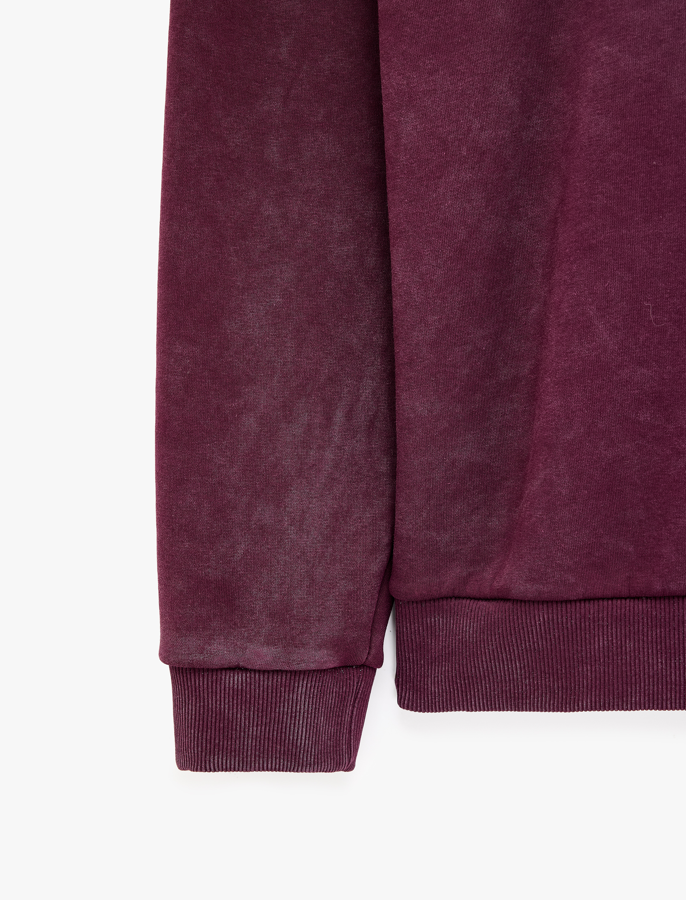   Şardonlu Rahat Kalıp Yıkamalı Uzun Kollu Yarım Fermuarlı Sweatshirt