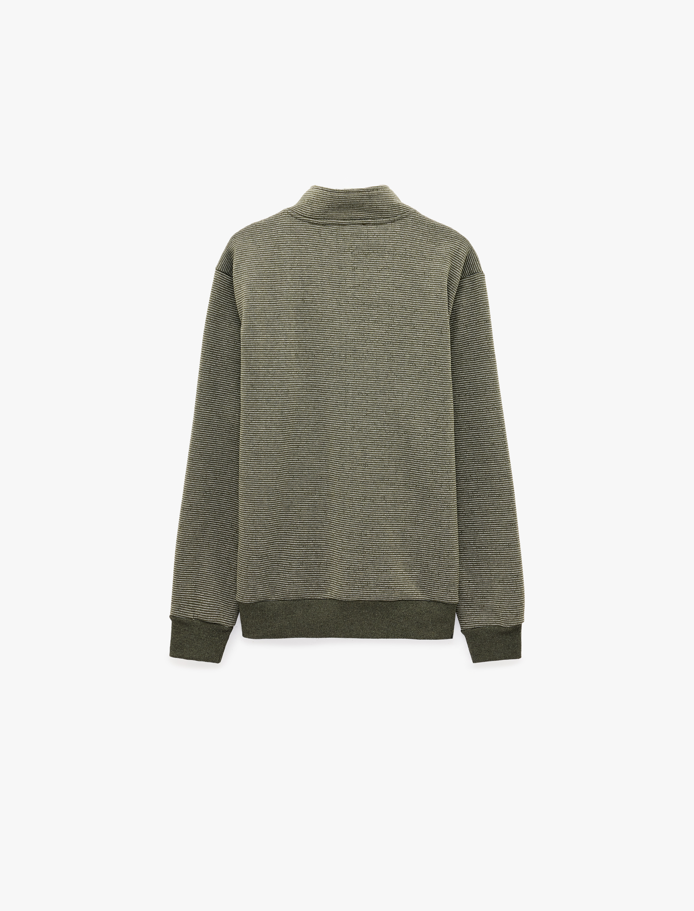   Üç İplik Şardonlu Cepli Uzun Kollu Fermuarlı Kapşonlu Sweatshirt