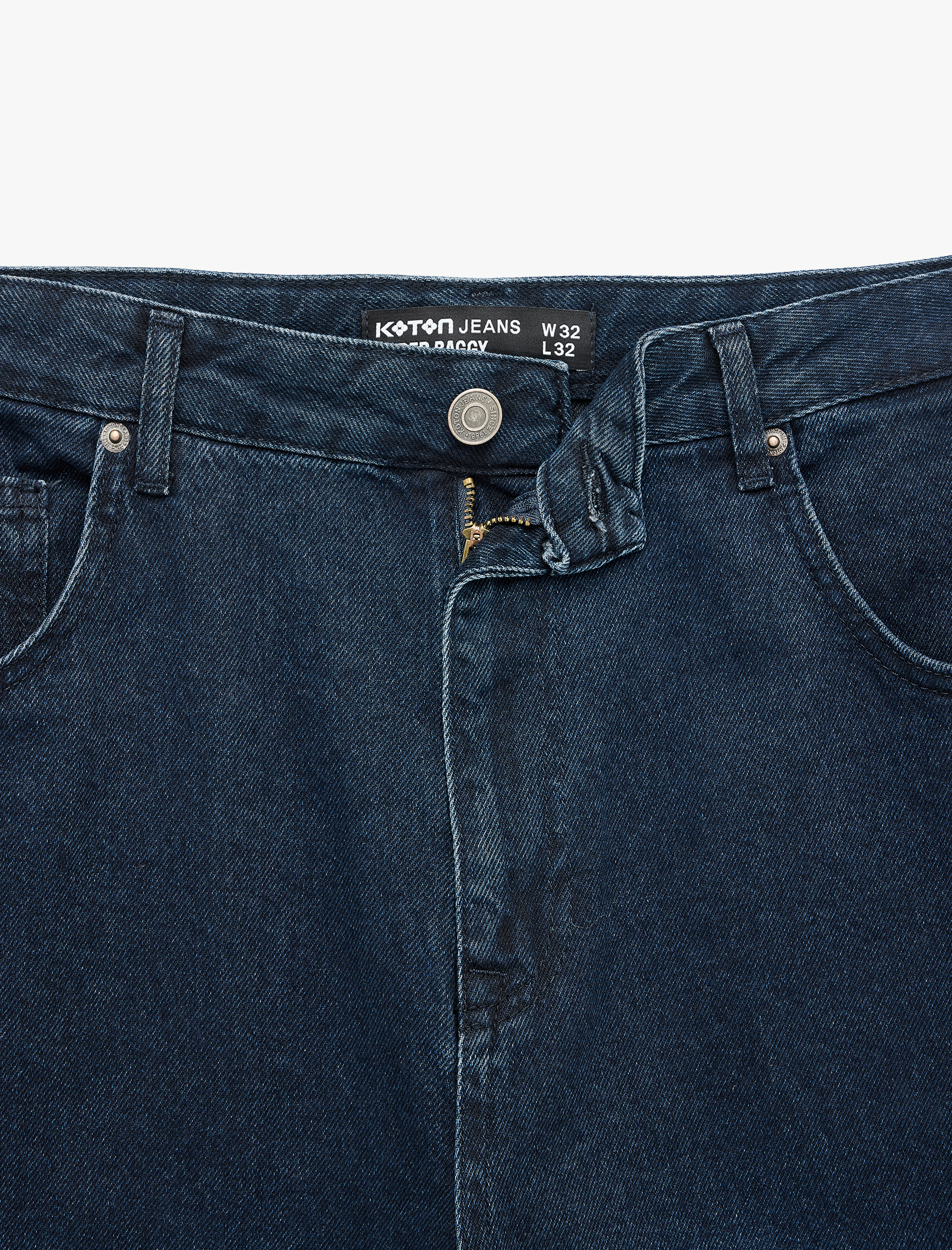   Rahat Kesim Pamuklu Cepli Super Baggy Jean Pantolon