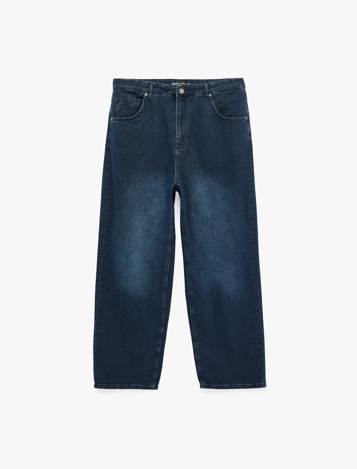  Rahat Kesim Pamuklu Cepli Super Baggy Jean Pantolon